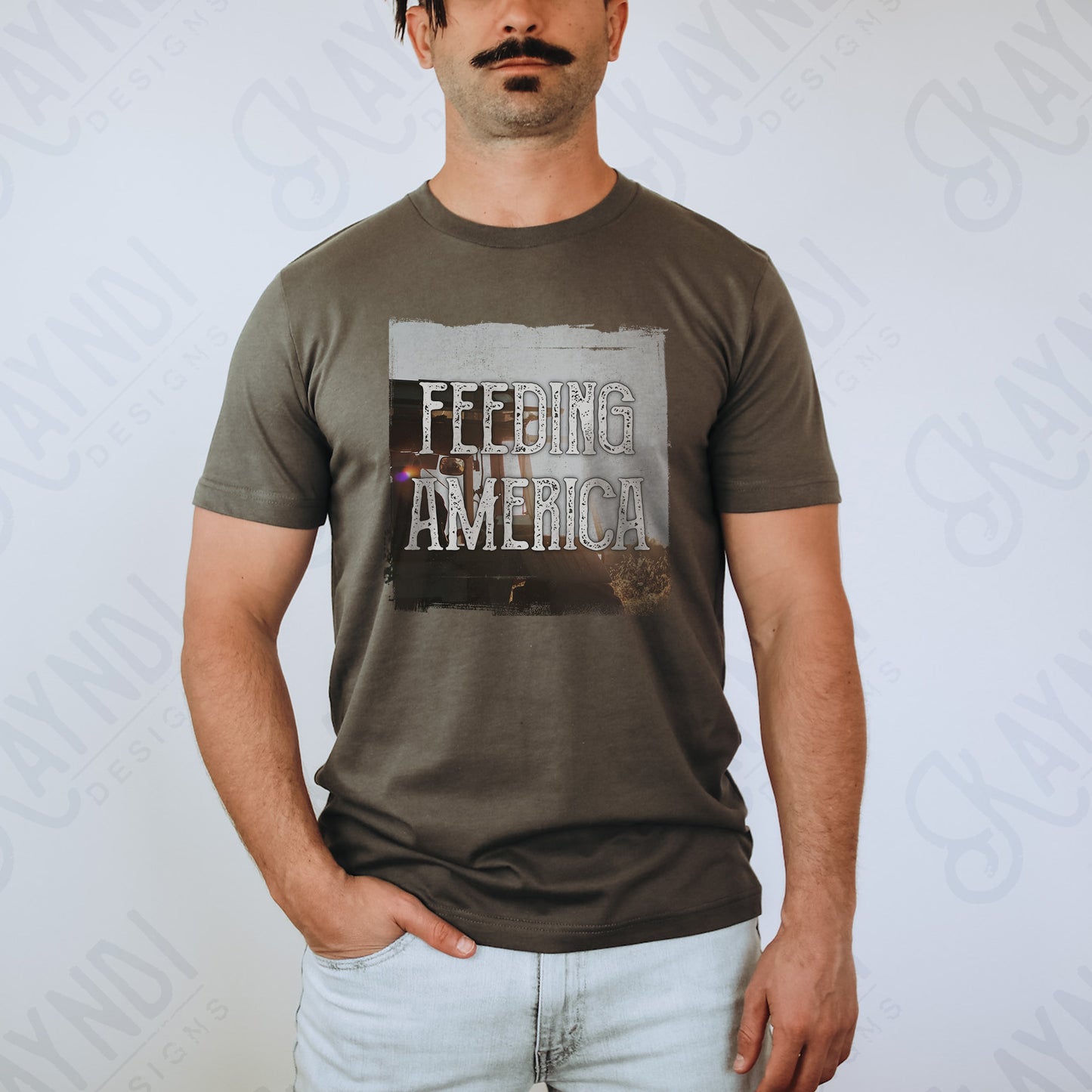 Feeding America Sublimation Design PNG Digital Download Printable Farm Tractor Crops Food
