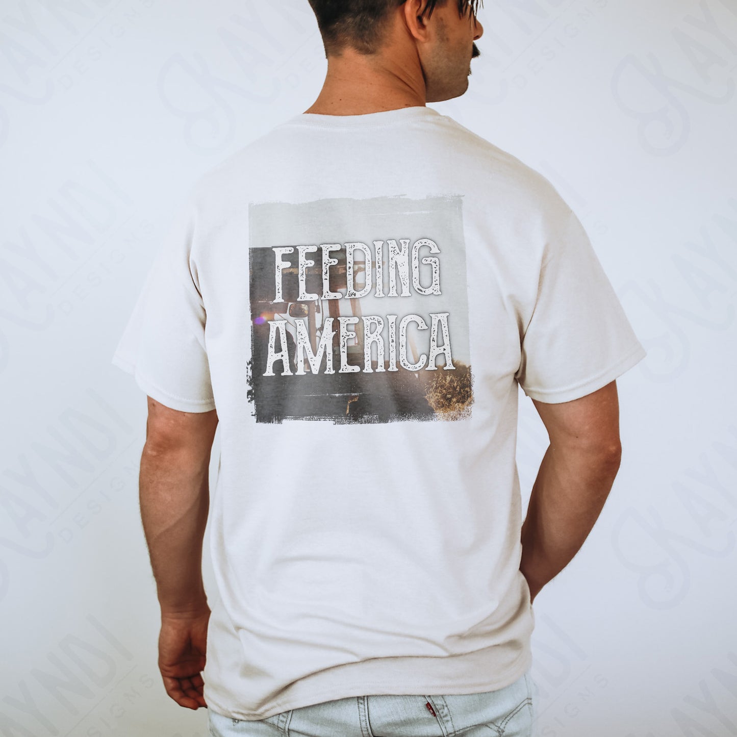 Feeding America Sublimation Design PNG Digital Download Printable Farm Tractor Crops Food