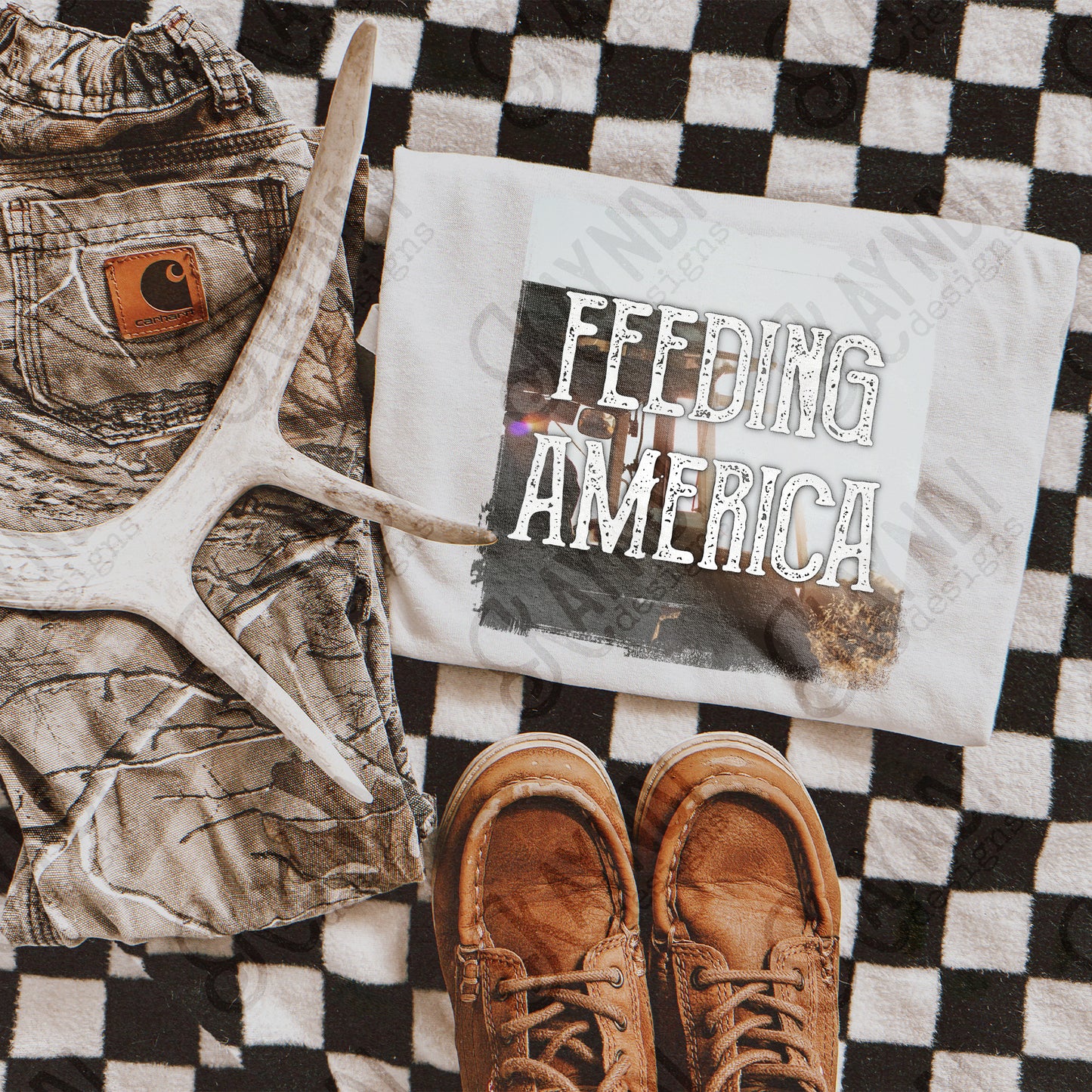 Feeding America Sublimation Design PNG Digital Download Printable Farm Tractor Crops Food