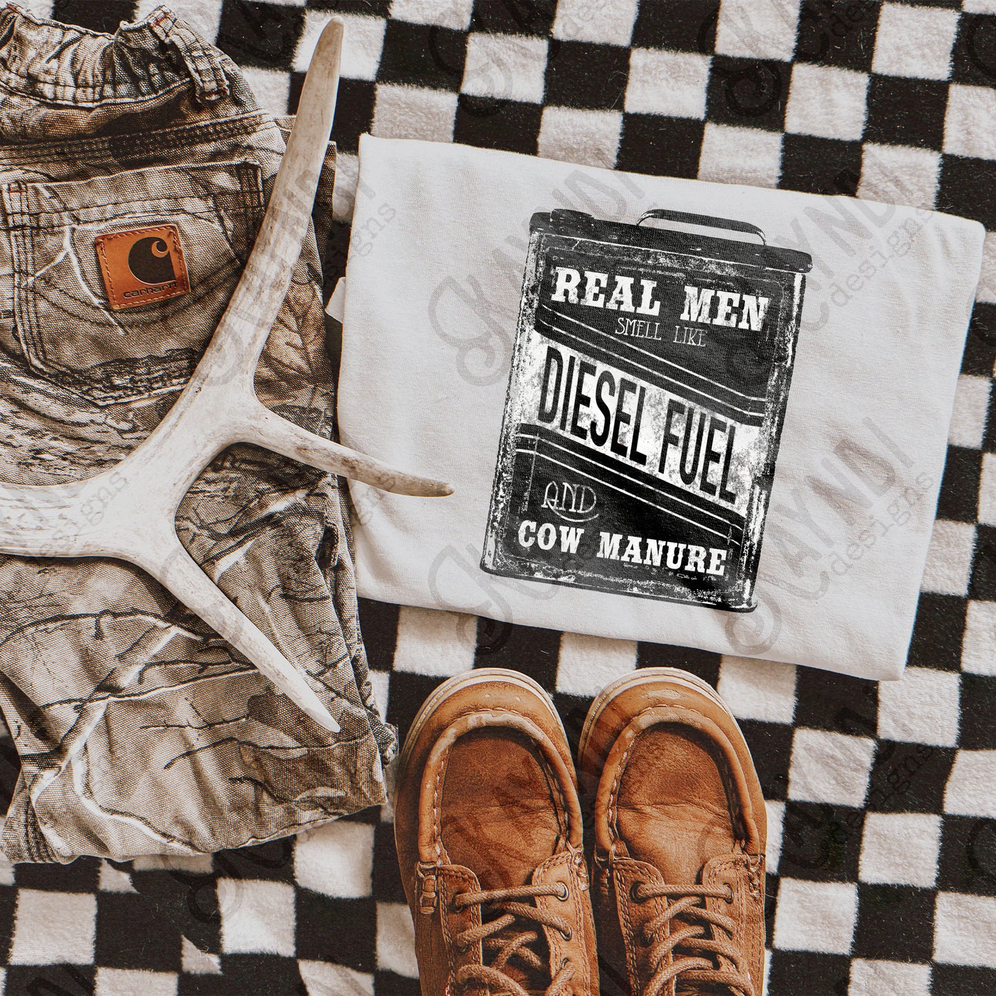 Real Men Smell Like Diesel Fuel and Cow Manure Sublimation Design PNG Digital Download Printable DTF Print Working Men