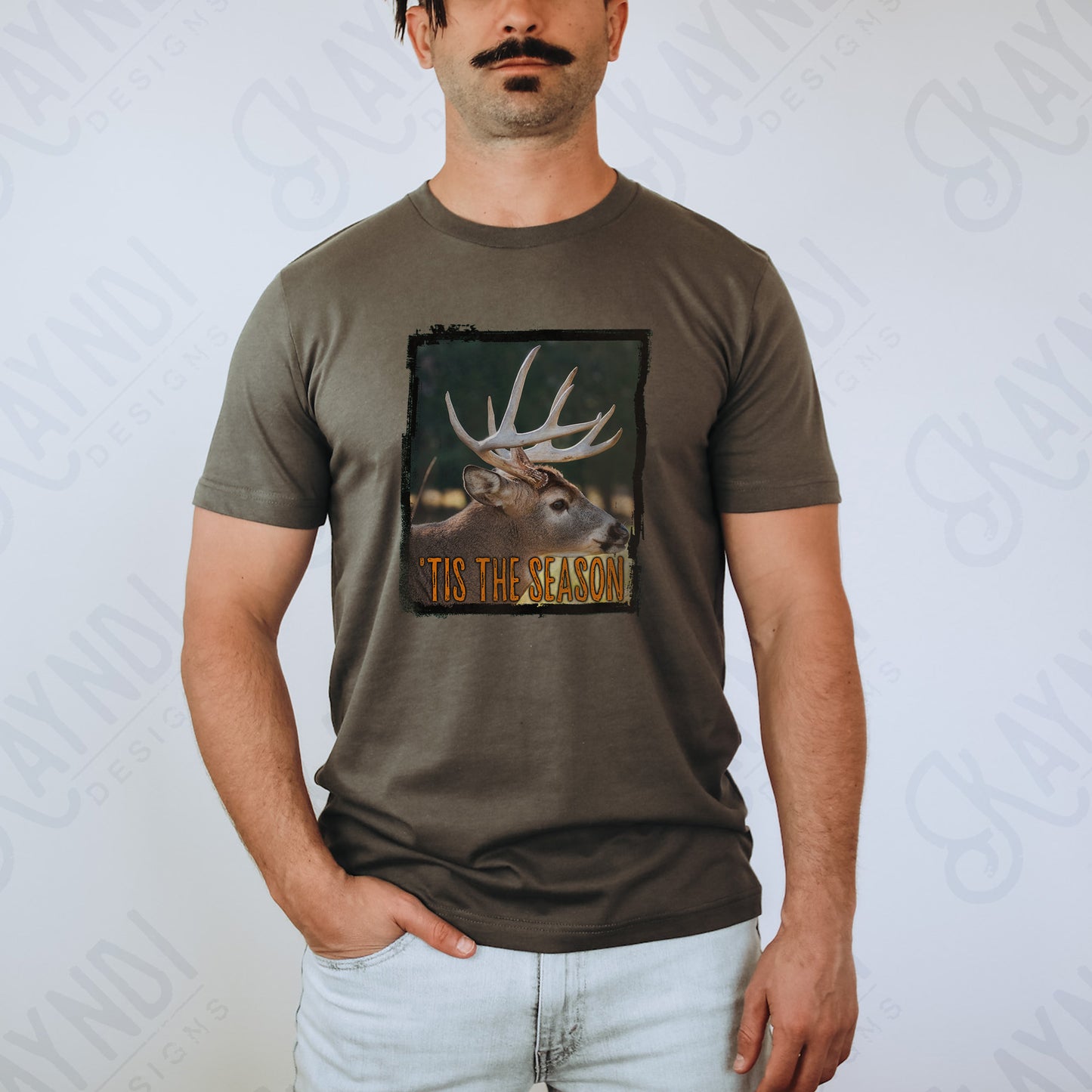 'Tis The Season Deer Season Hunting Season Men’s Sublimation Design Png Digital Download Camouflage Manly Men’s Shirt Design DTG Printing