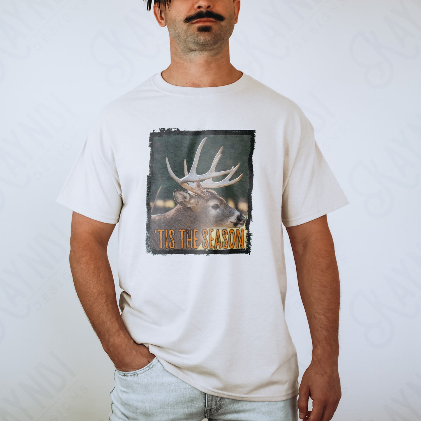 'Tis The Season Deer Season Hunting Season Men’s Sublimation Design Png Digital Download Camouflage Manly Men’s Shirt Design DTG Printing