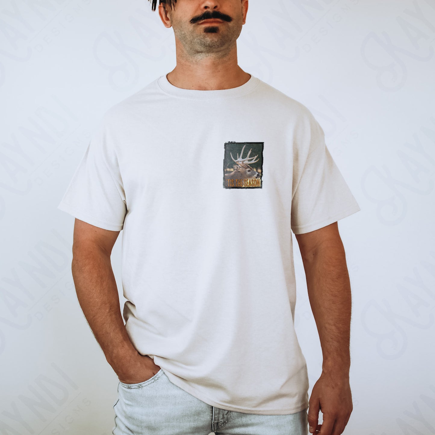 'Tis The Season Deer Season Hunting Season Men’s Sublimation Design Png Digital Download Camouflage Manly Men’s Shirt Design DTG Printing