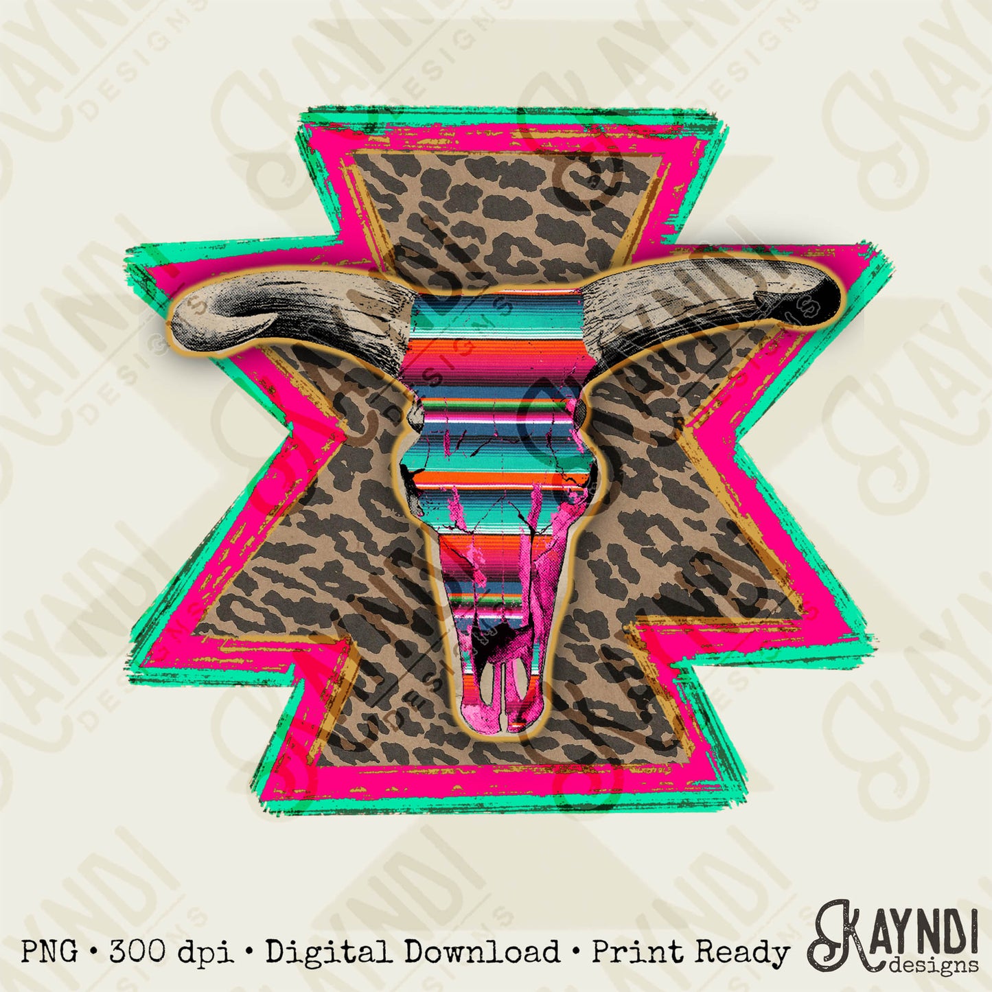 Steer Skull Sublimation Design PNG Aztec Tribal Western Southern Serape Country Cowgirl Cowboy Cow Steer Head Printable Digital Download