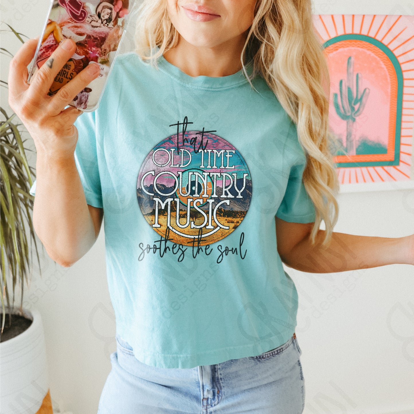 That Old Time Country Music Record Sublimation Design PNG Digital Download File Western Fashion Vintage Style Southern Living Printable