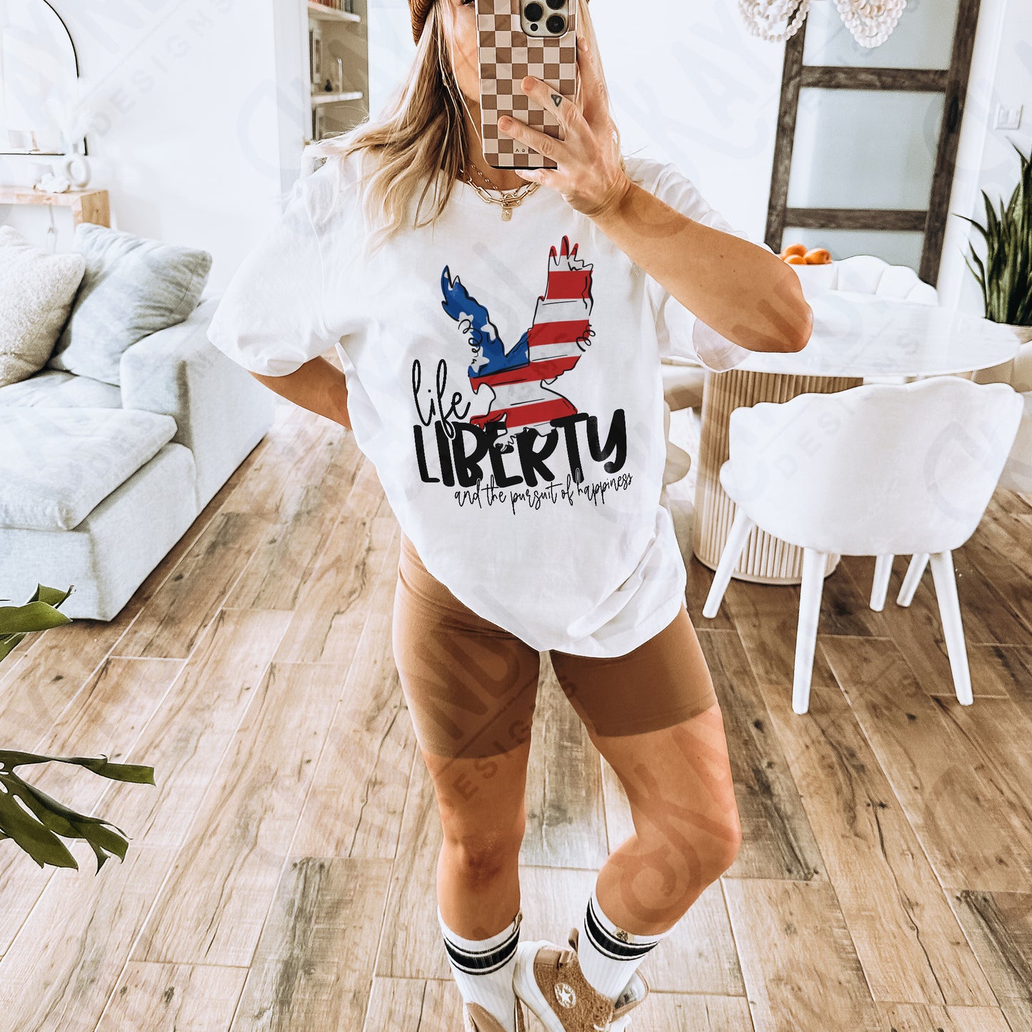 Life Liberty and the Pursuit of Happiness Eagle Sublimation Design PNG Digital Download Printable USA 4th of July Independence Day Patriotic