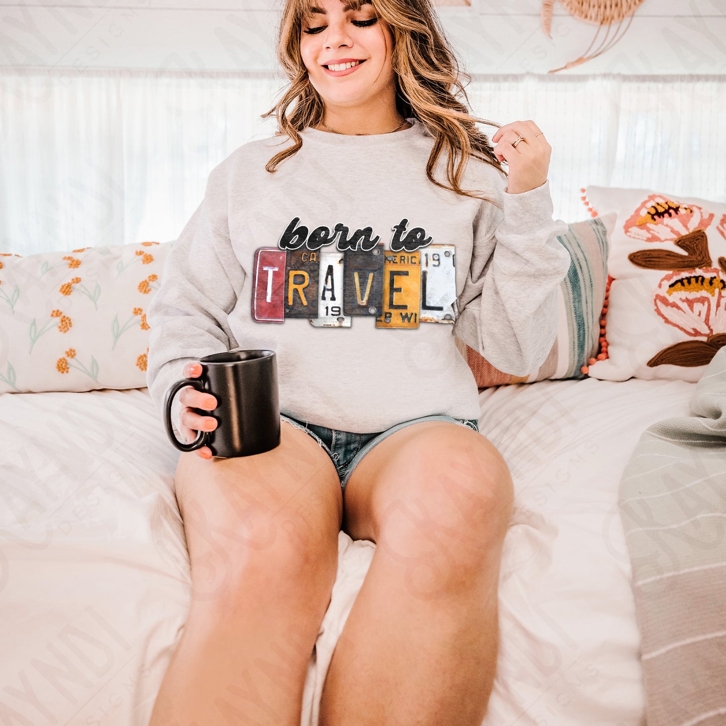 Born to Travel Sublimation Design PNG Digital Download Printable License Plate Travel