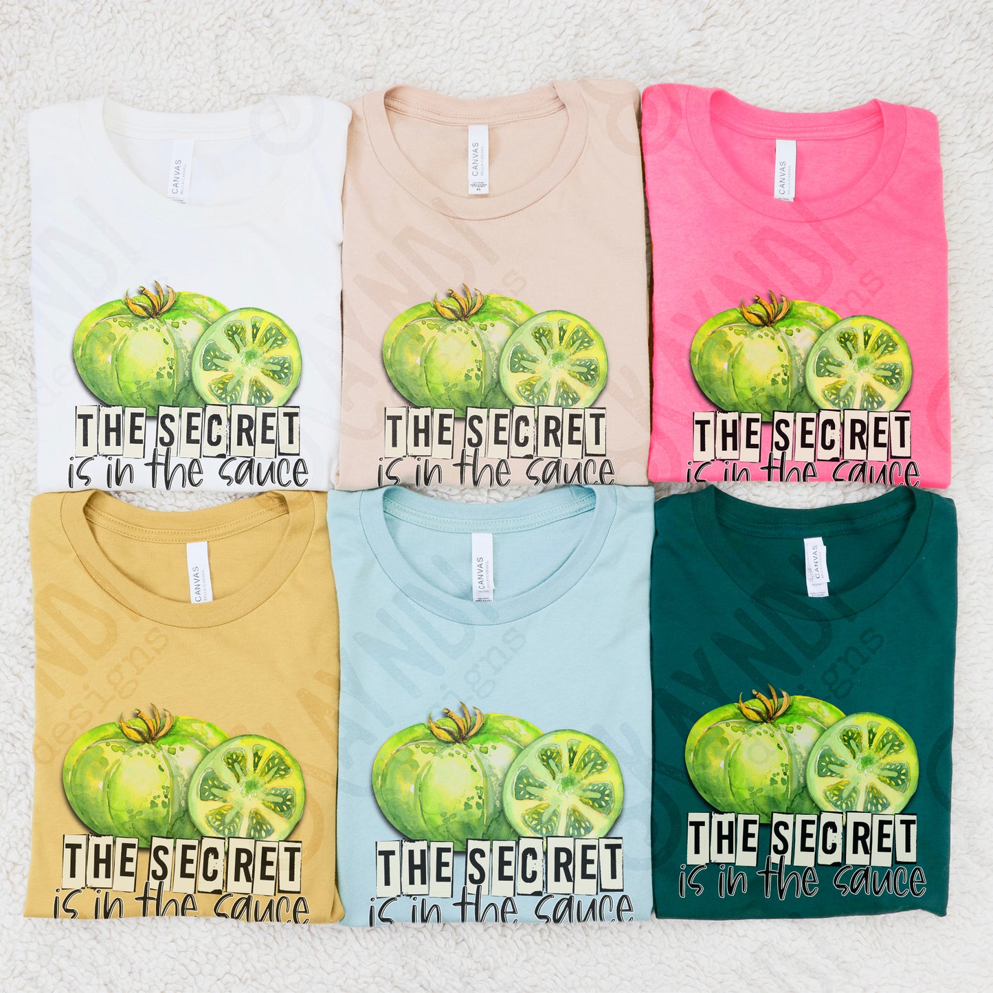 The Secret is in the Sauce Sublimation Design PNG Digital Download Printable Southern Fried Green Tomatoes Quote Saying Humor Country