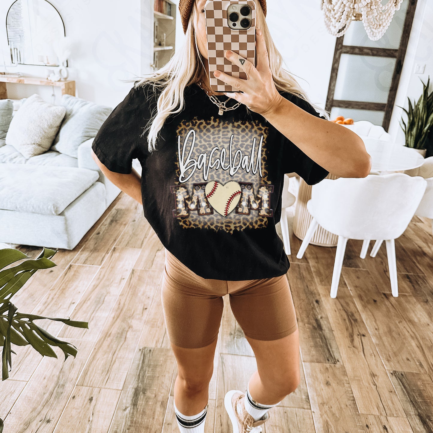 Baseball Mom Leopard Marquee Sublimation Design PNG Digital Download Printable