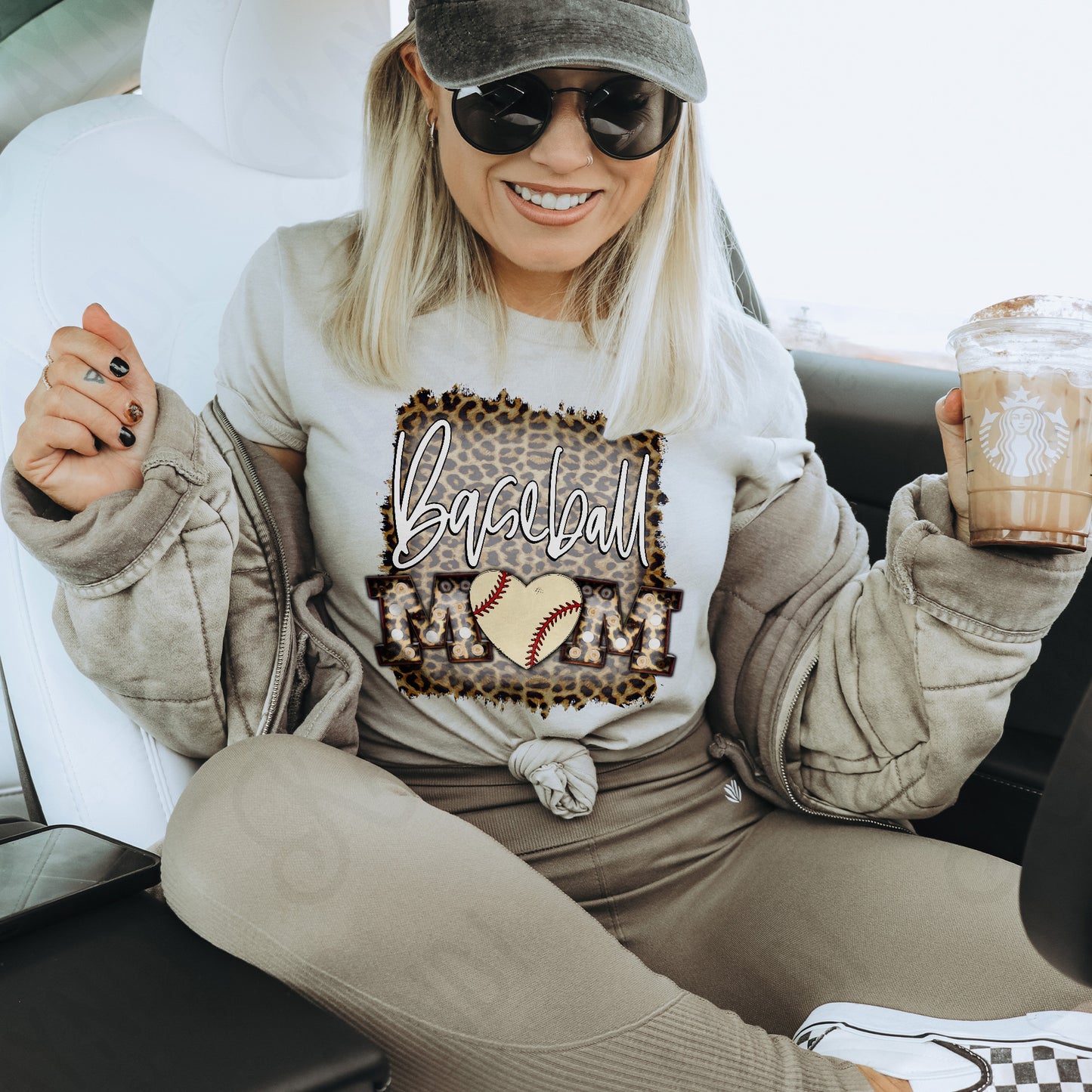 Baseball Mom Leopard Marquee Sublimation Design PNG Digital Download Printable