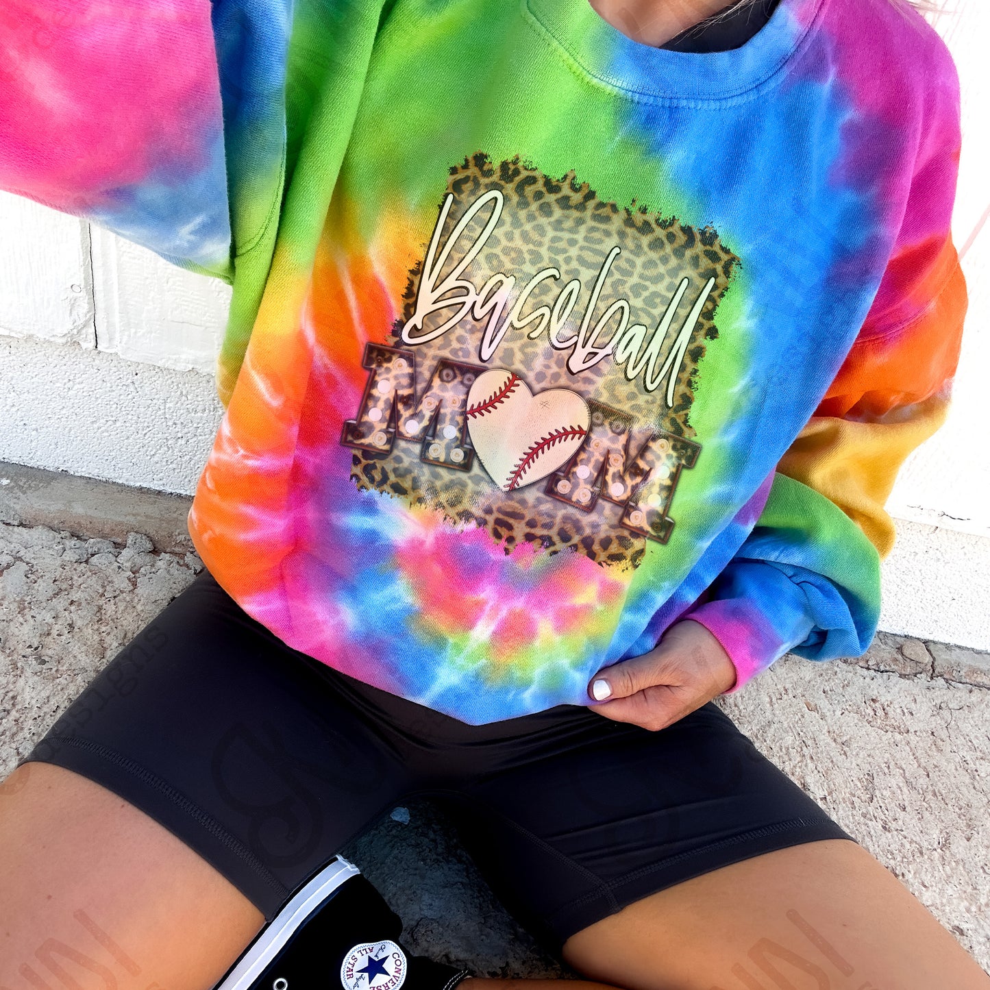 Baseball Mom Leopard Marquee Sublimation Design PNG Digital Download Printable