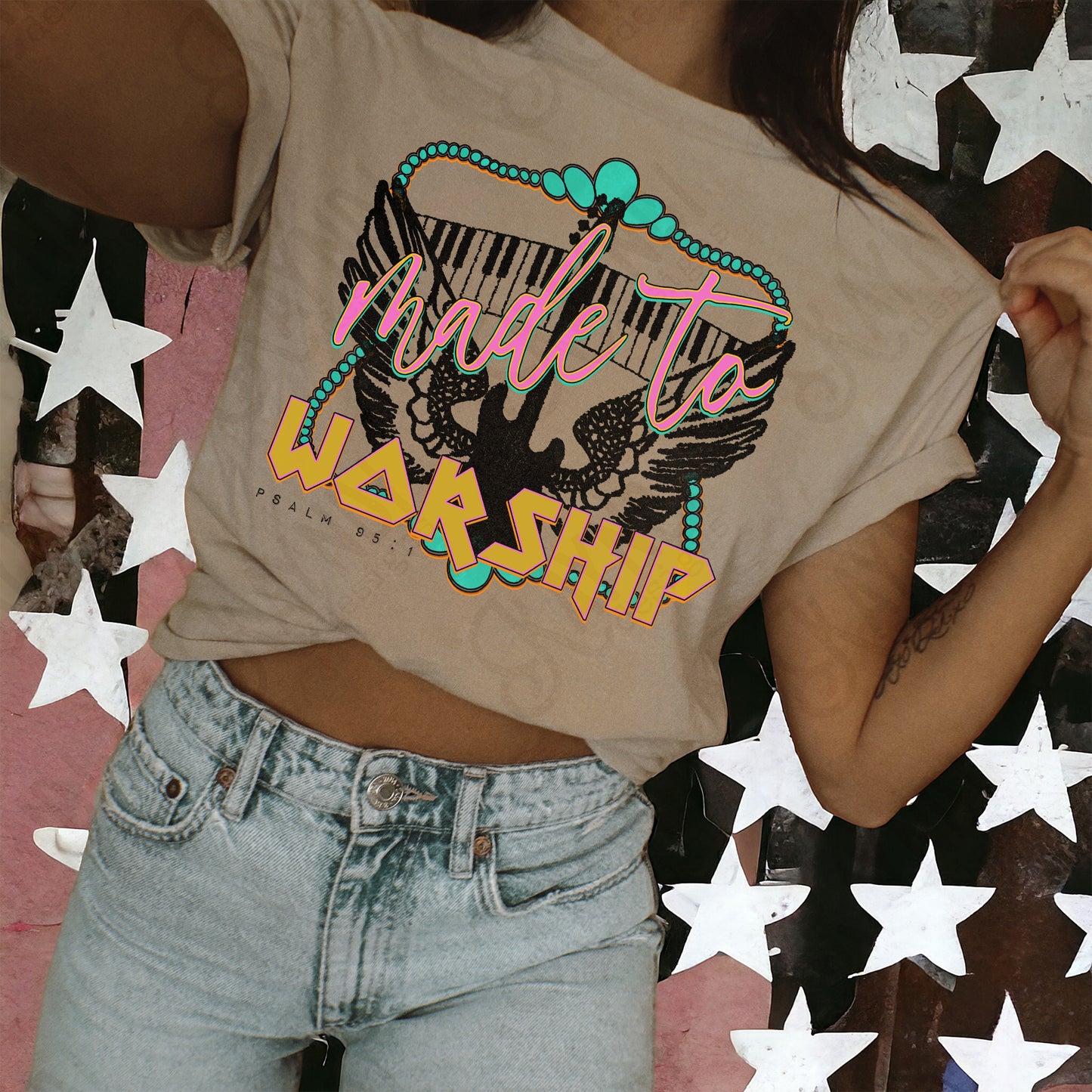 Made to Worship Fierce Faith Collab Design Sublimation Design PNG Digital Download Printable Cute Rock Band Worship