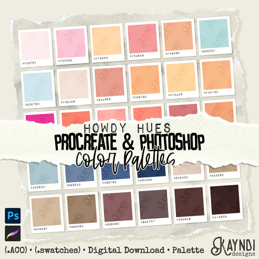 Howdy Hues Swatches iPad Design Procreate & Photoshop Color Palette