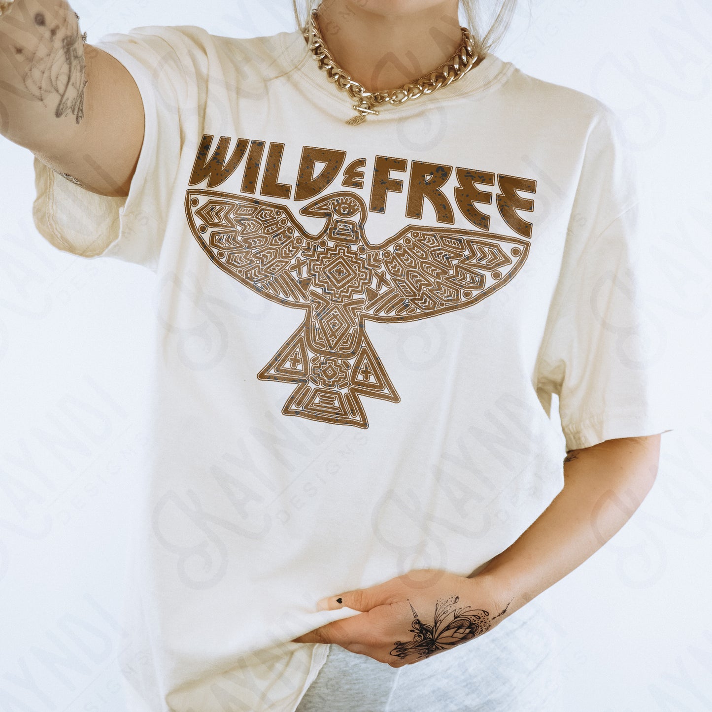 Wild Free Sublimation Design PNG Digital Download Printable Western Freebird Aztec