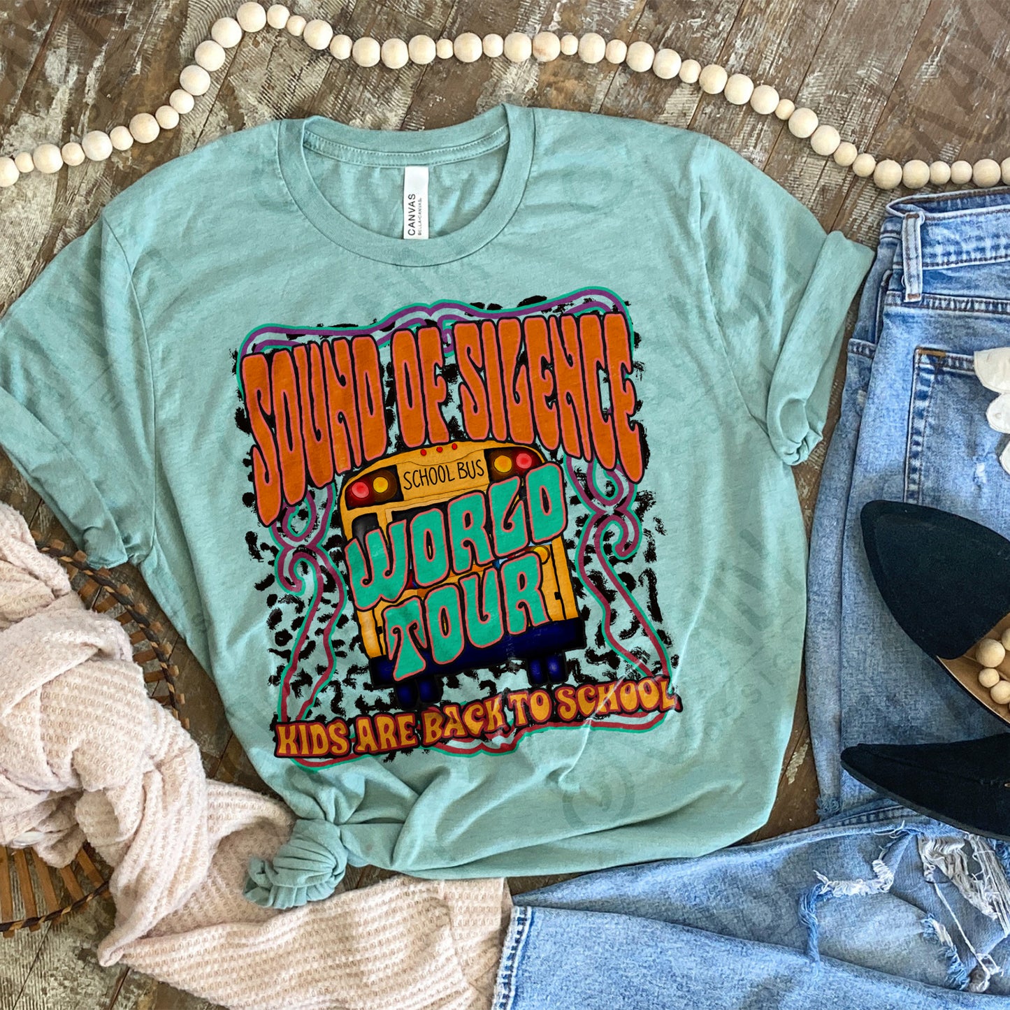 Sound of Silence World Tour Sublimation Design PNG Digital Download Printable Back to School Bus