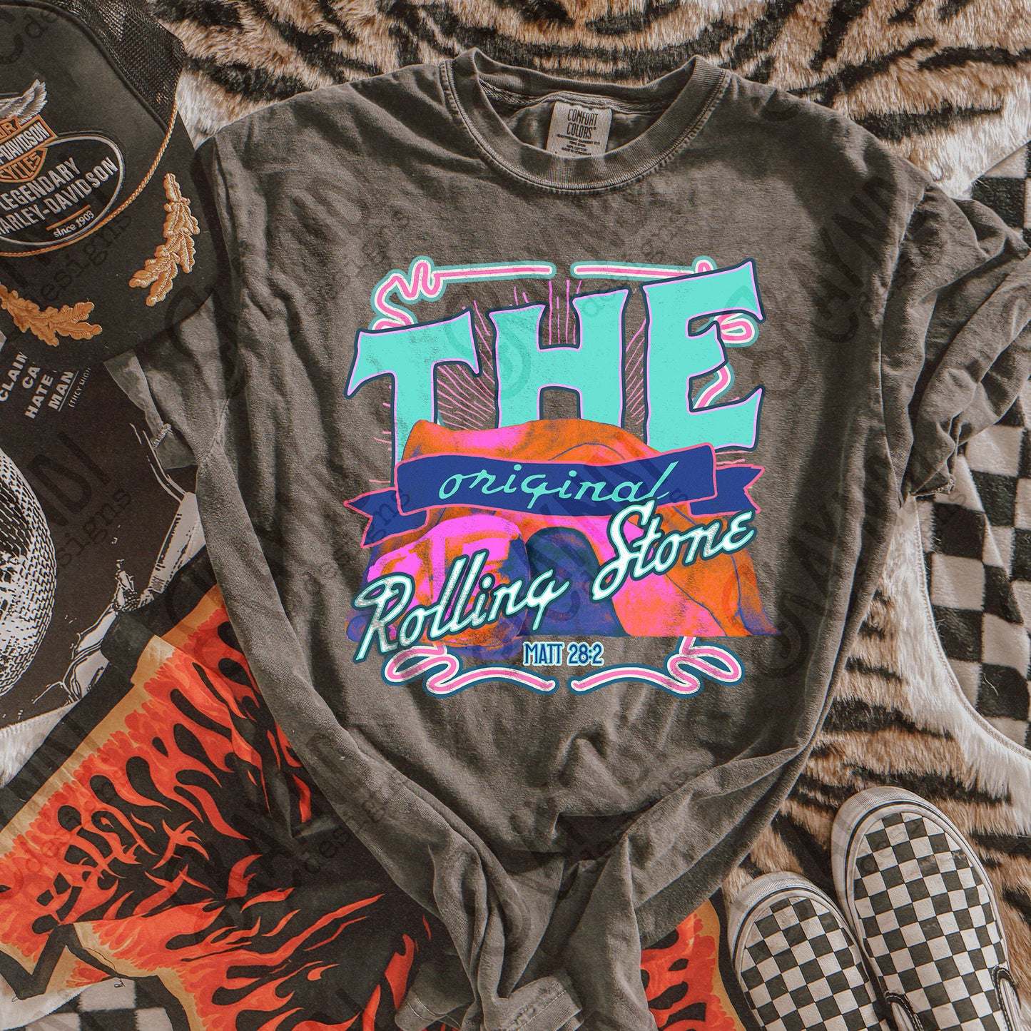 The Original Rolling Stone Sublimation Design PNG Digital Download Printable Faith Jesus Bible Verse