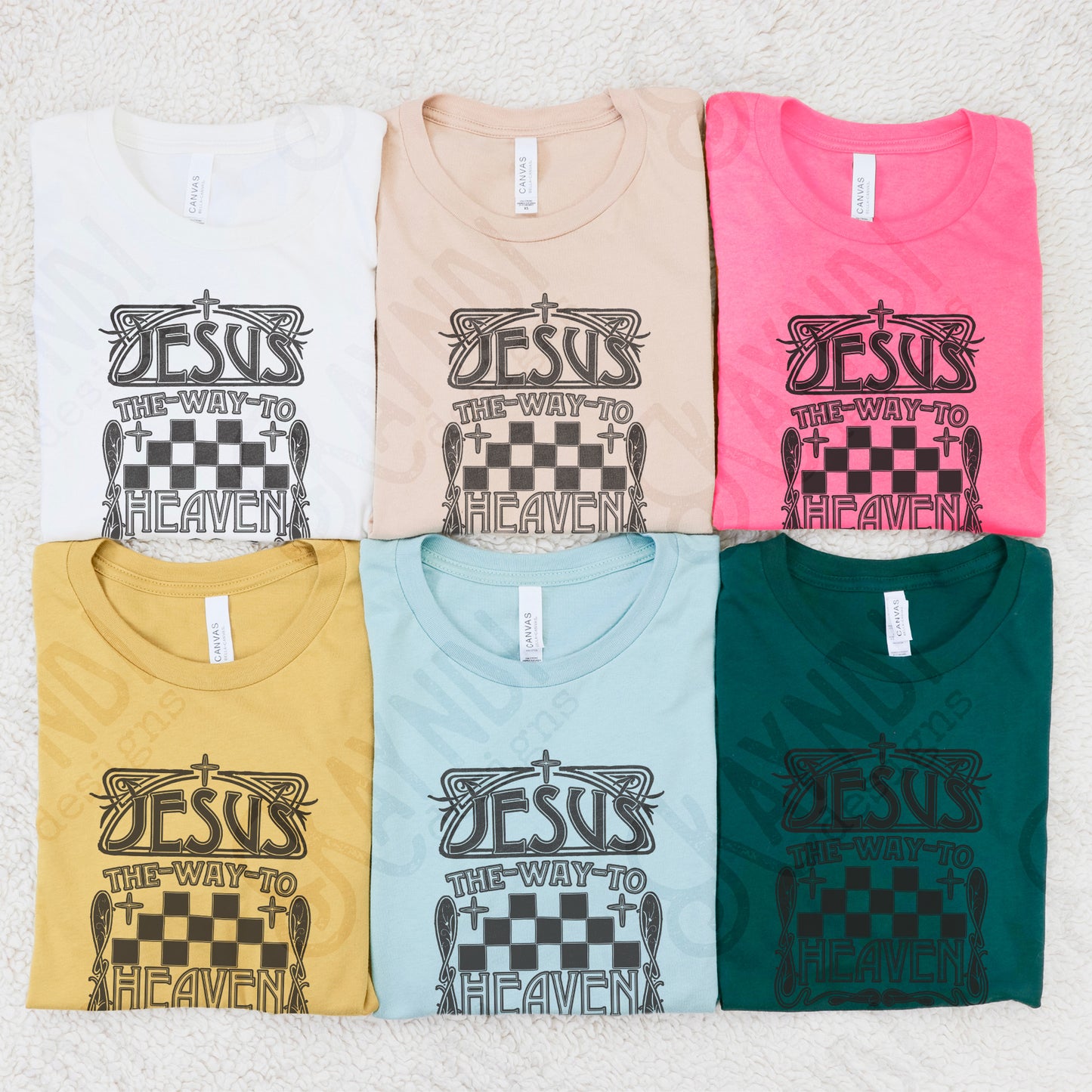 The Way To Heaven Single Color Sublimation Design PNG Digital Download Printable Faith Checkered Jesus