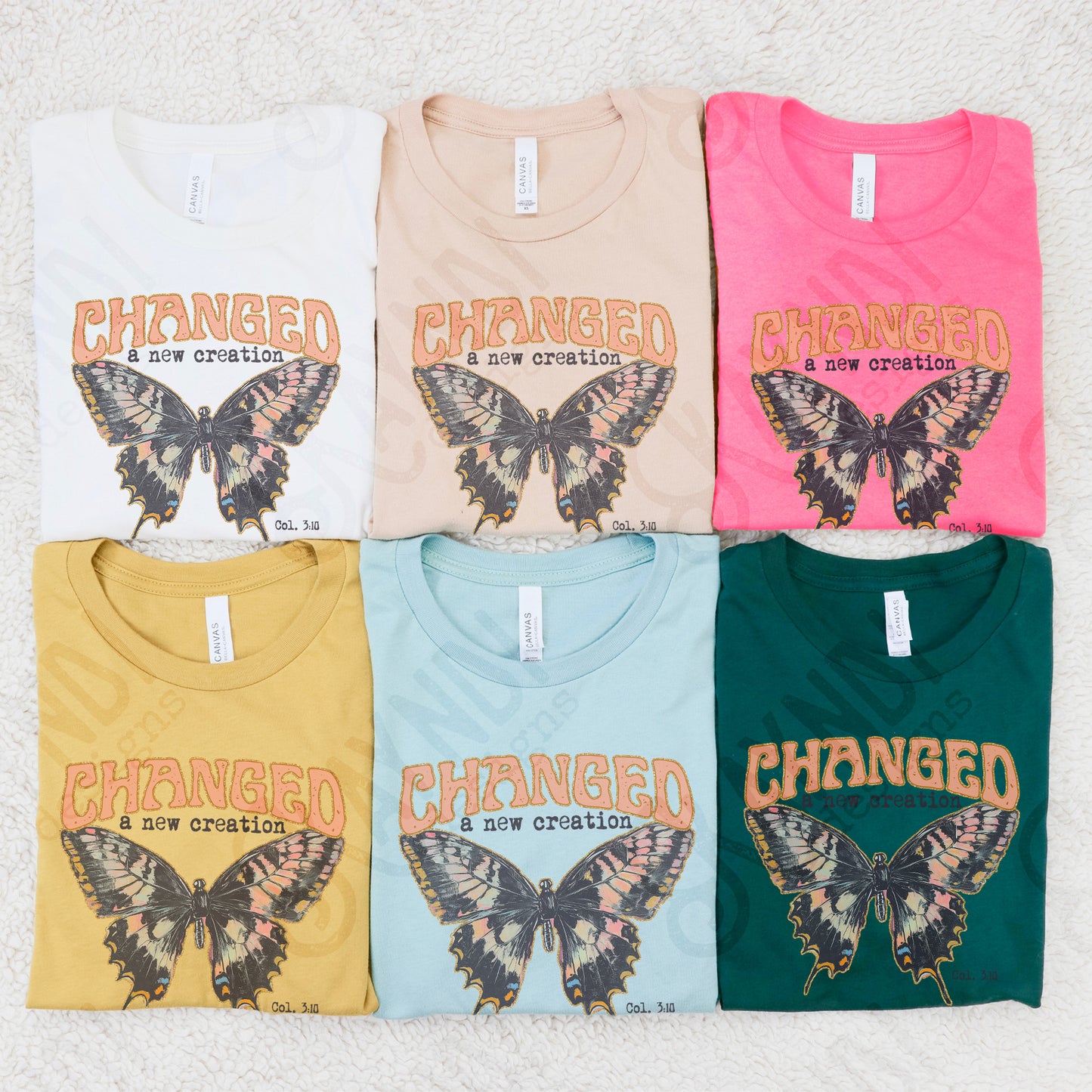 Changed Sublimation Design PNG Digital Download Printable Butterfly Faith Bible Verse