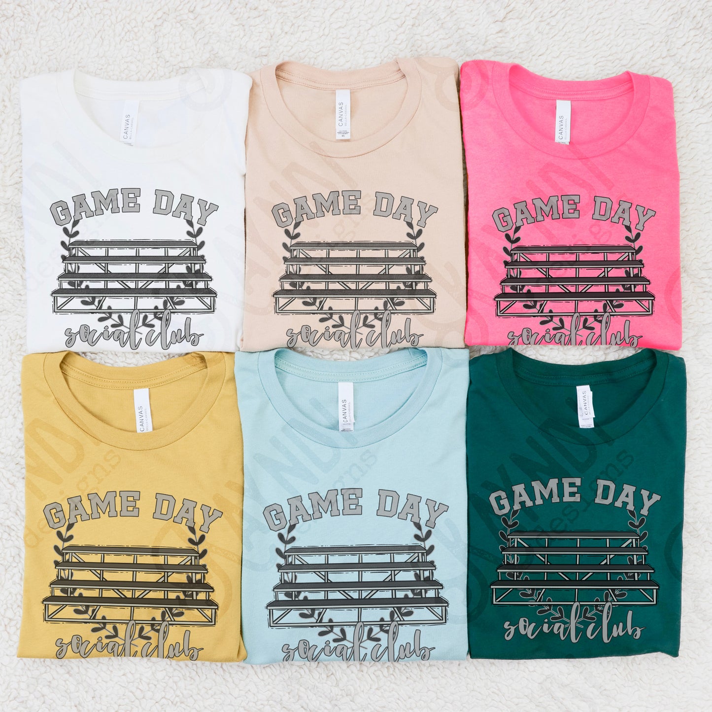 Game Day Social Club Blue Sublimation Design PNG Digital Download Printable Bleachers School Spirit