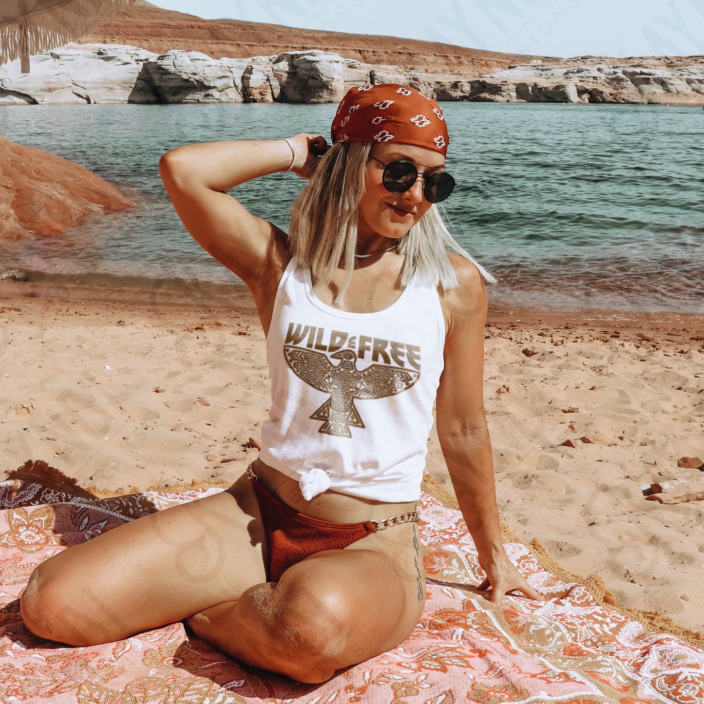 Wild Free Sublimation Design PNG Digital Download Printable Western Freebird Aztec