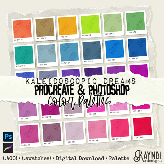 Kaleidoscopic Dreams Swatches iPad Design Procreate & Photoshop Color Palette