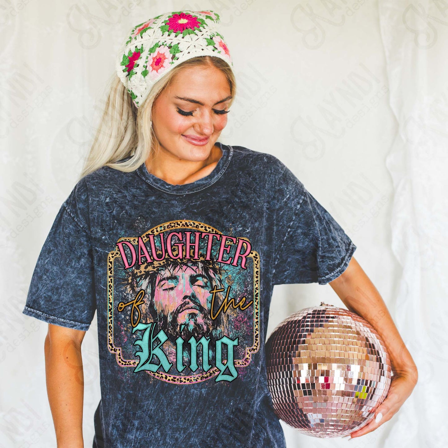 Daughter of the King Sublimation Design PNG Digital Download Cheetah Faith Jesus