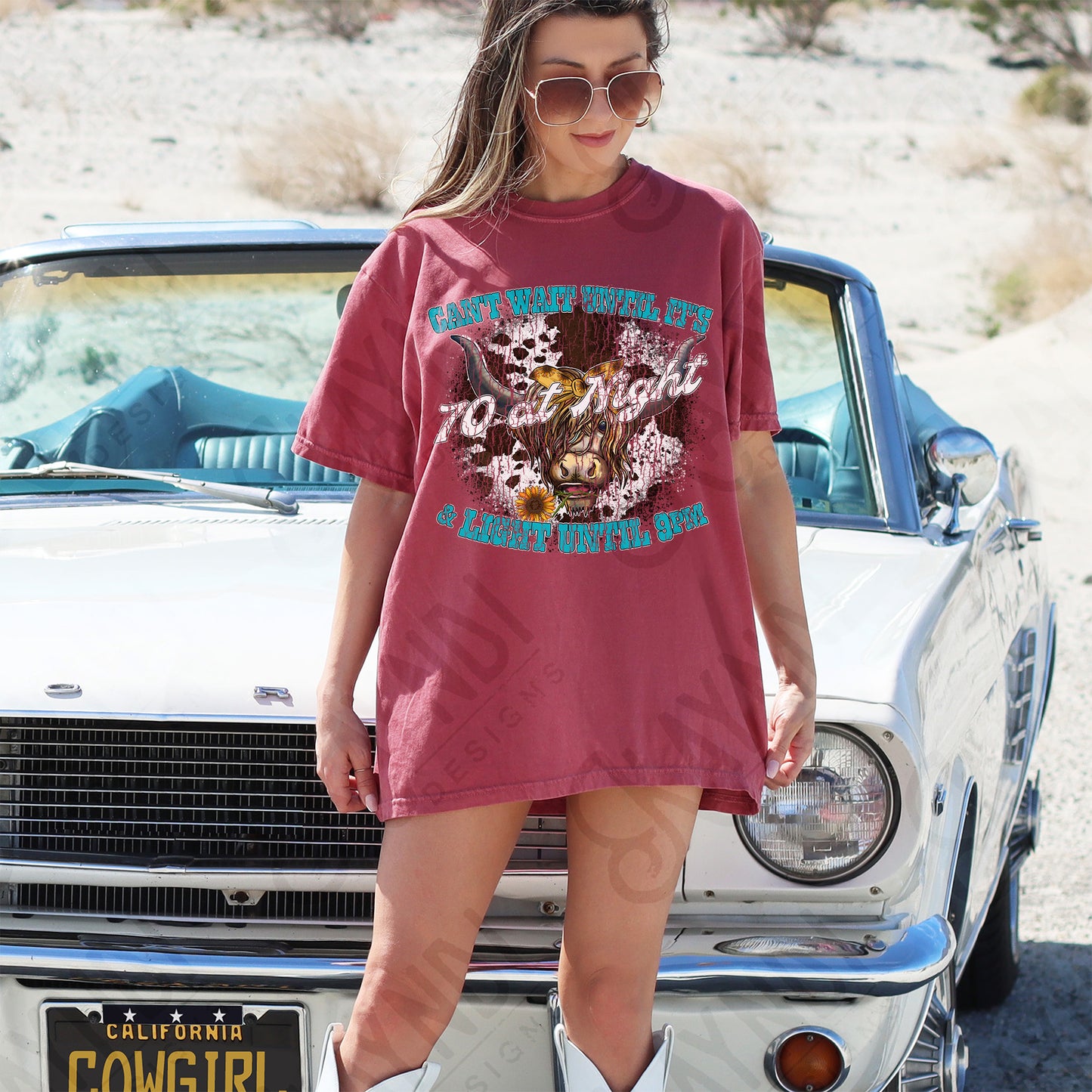 70 Degrees Distressed Sublimation Design PNG Digital Download Printable Western Cow Print