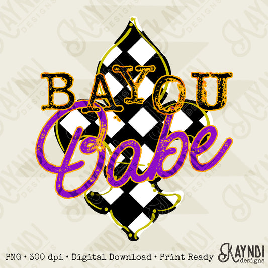 Bayou Babe Sublimation Design PNG Digital Download Printable Southern Checkered