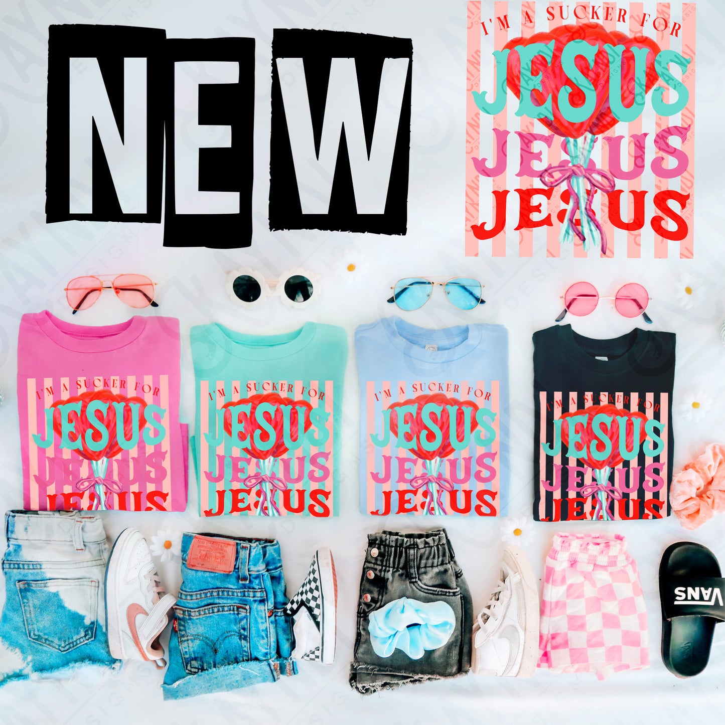 I'm a Sucker for Jesus 1 Sublimation Design PNG Digital Download Printable Cute Faith