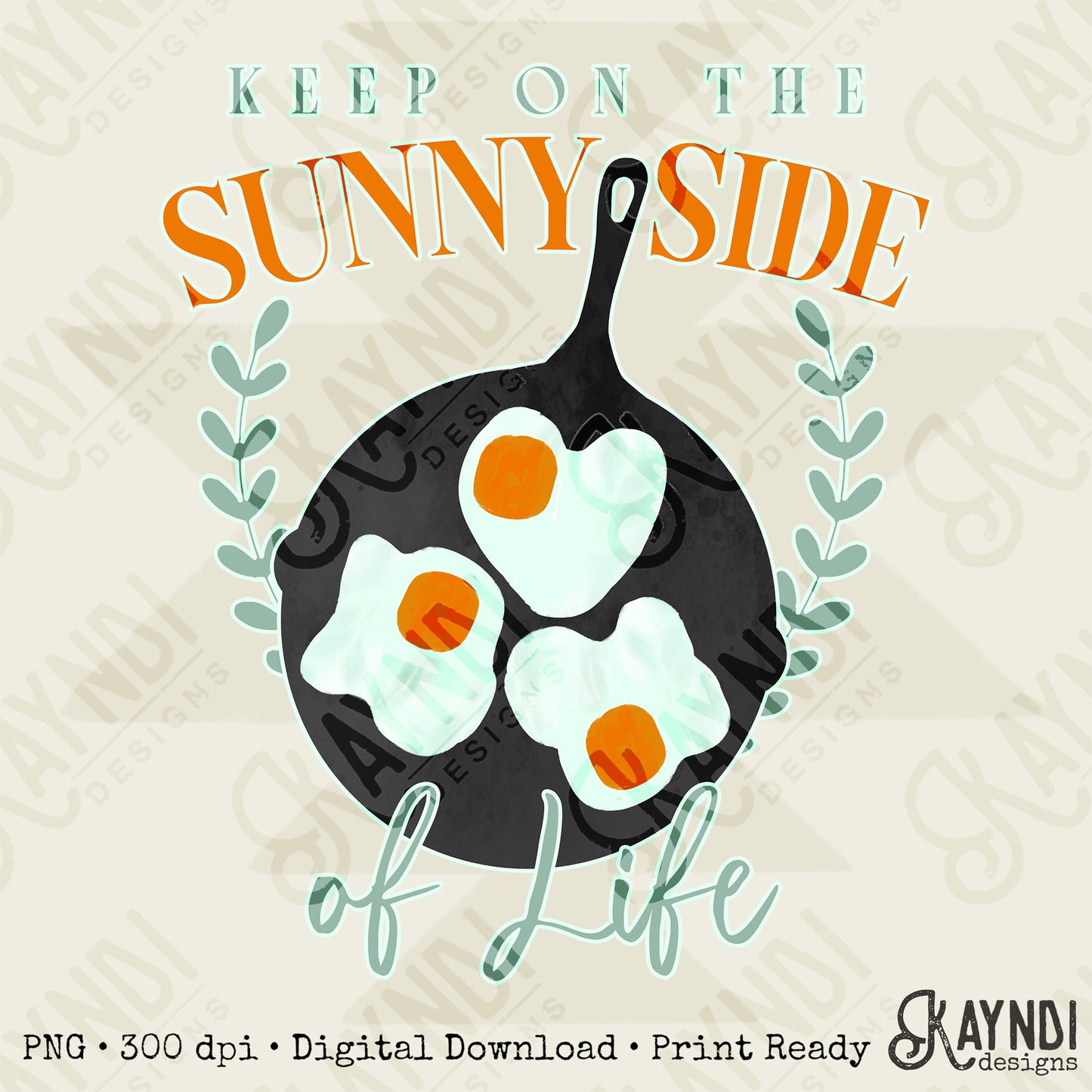 Keep on the Sunny Side of Life Sublimation Design PNG Digital Download Printable Vintage Girly