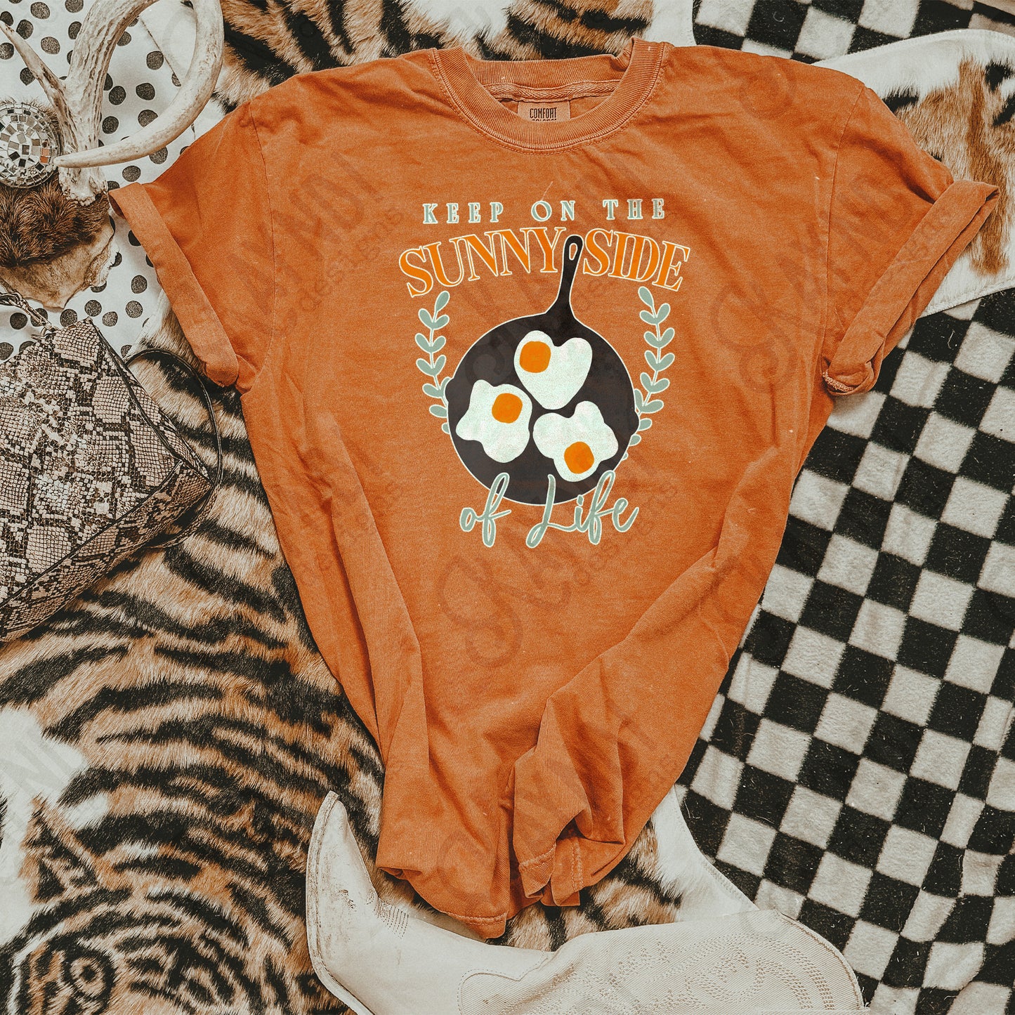 Keep on the Sunny Side of Life Sublimation Design PNG Digital Download Printable Vintage Girly