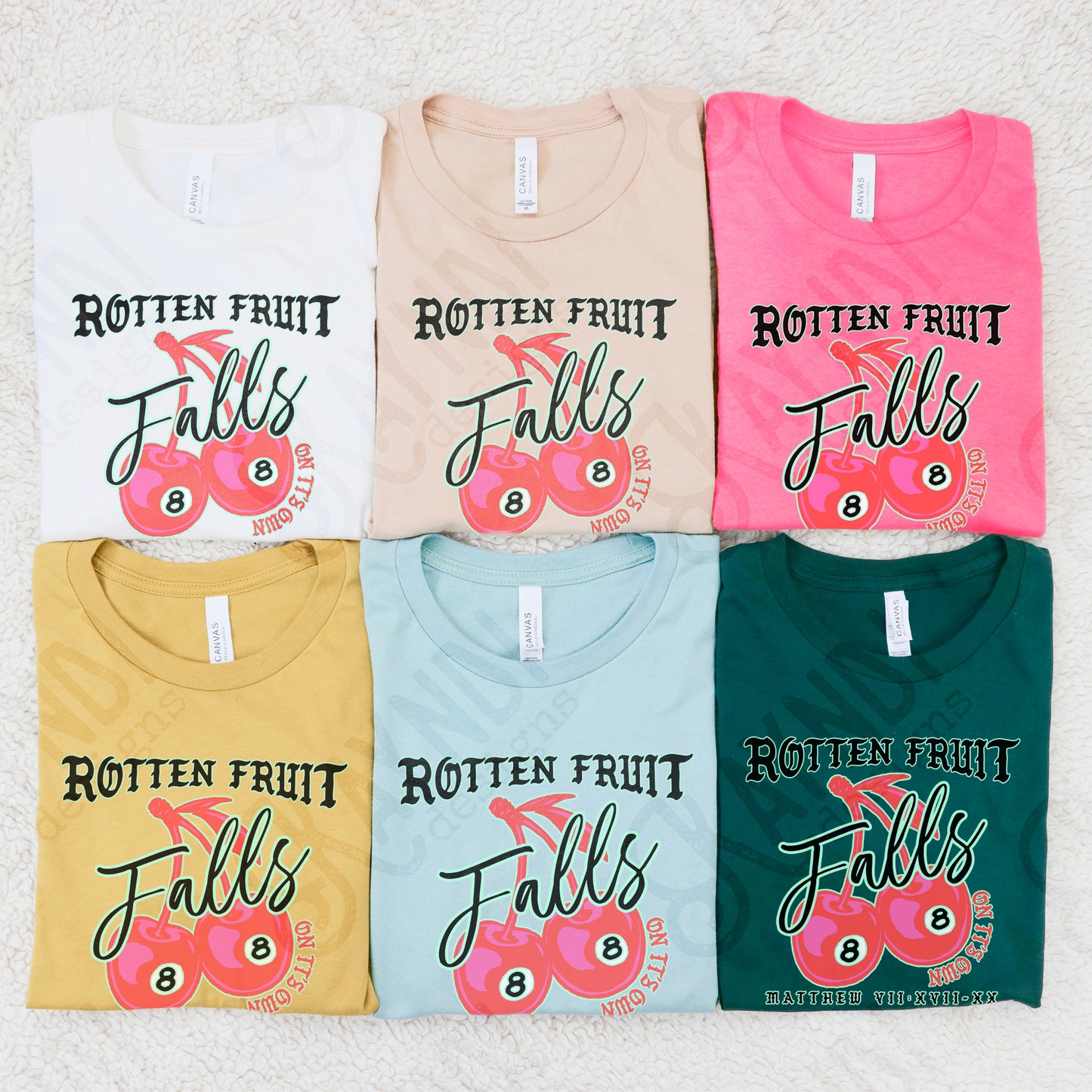 Rotten Fruit Falls on it's Own Sublimation Design PNG Digital Download Printable Verse Faith