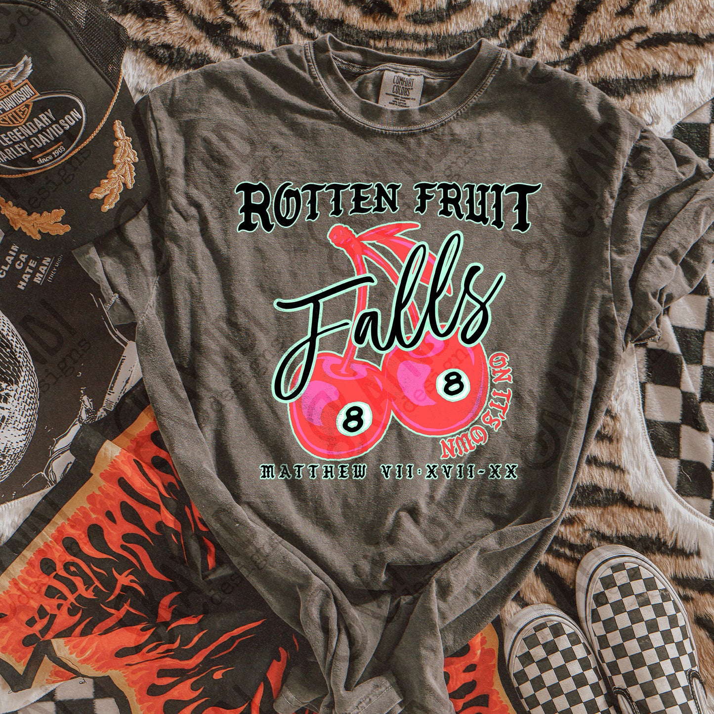 Rotten Fruit Falls on it's Own Sublimation Design PNG Digital Download Printable Verse Faith