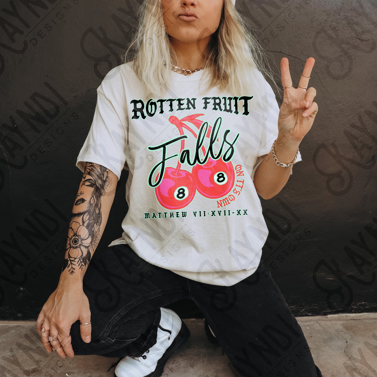 Rotten Fruit Falls on it's Own Sublimation Design PNG Digital Download Printable Verse Faith