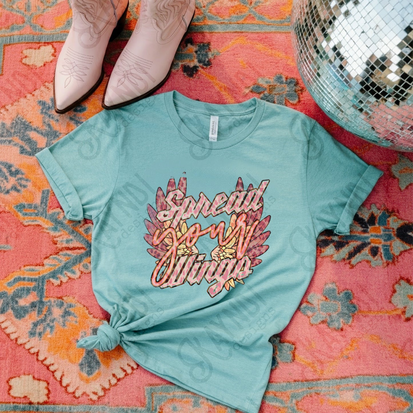 Spread Your Wings Sublimation Design PNG Digital Download Printable Vintage Cheetah