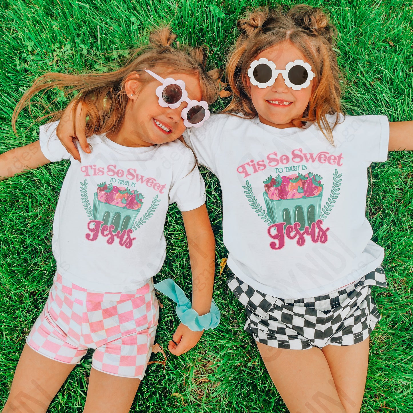 Tis So Sweet to Trust In Jesus Sublimation Design PNG Digital Download Printable Cute Faith Strawberries