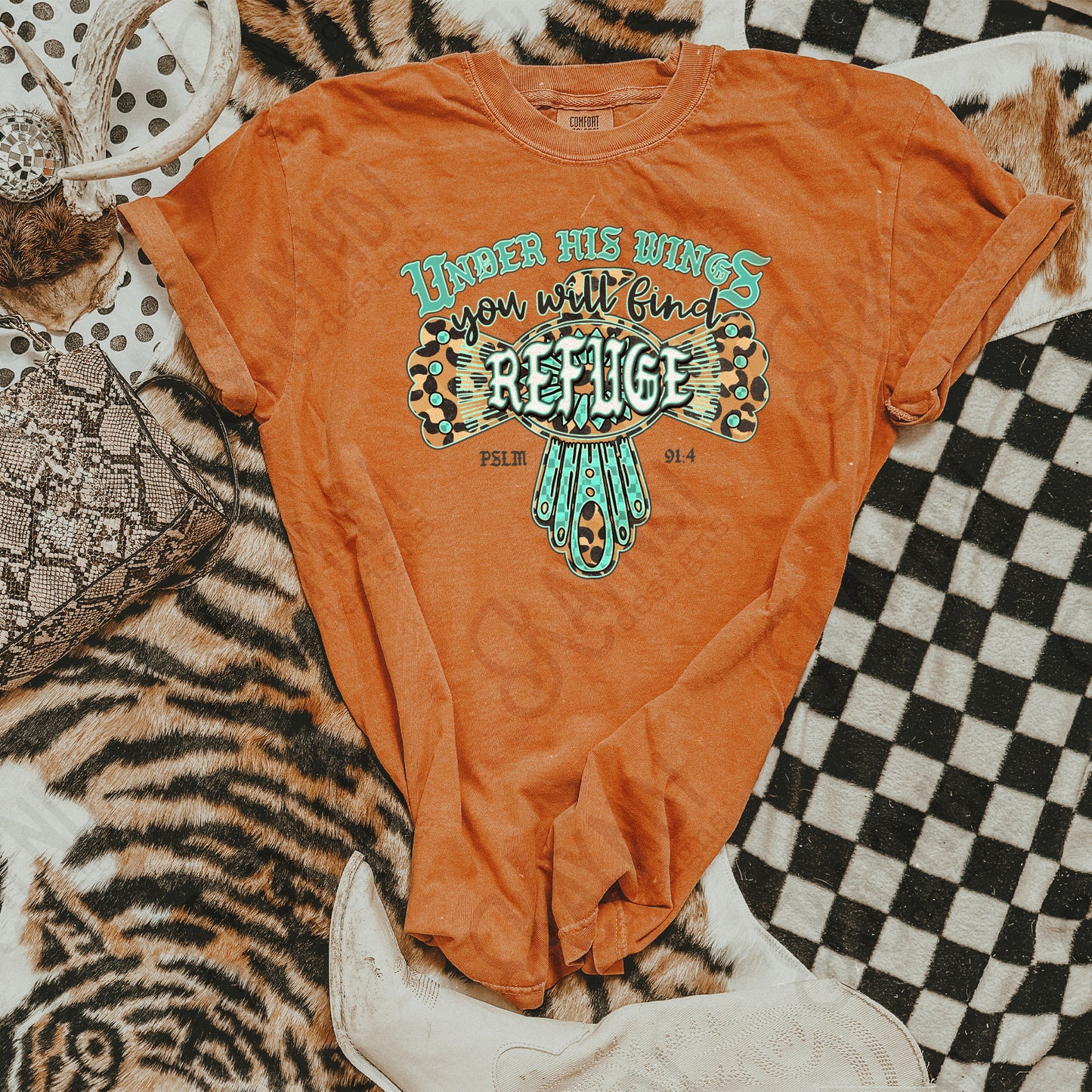 Under His Wings Sublimation Design PNG Digital Download Printable Verse Faith Freebird