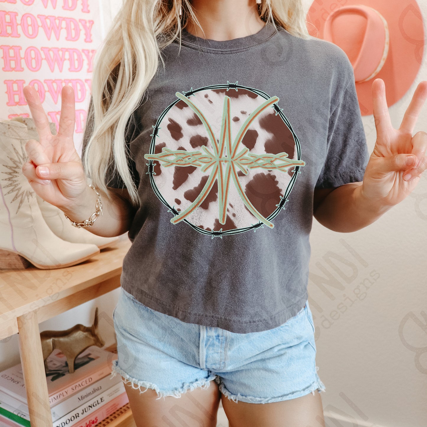 Western Design Sublimation Design PNG Digital Download Printable Cow Print