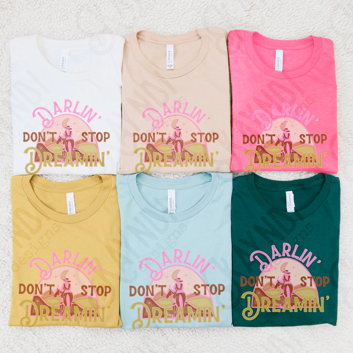 Darlin Don't Stop Dreamin Sublimation Design PNG Digital Download Printable Western Girly Cowgirl Horseback