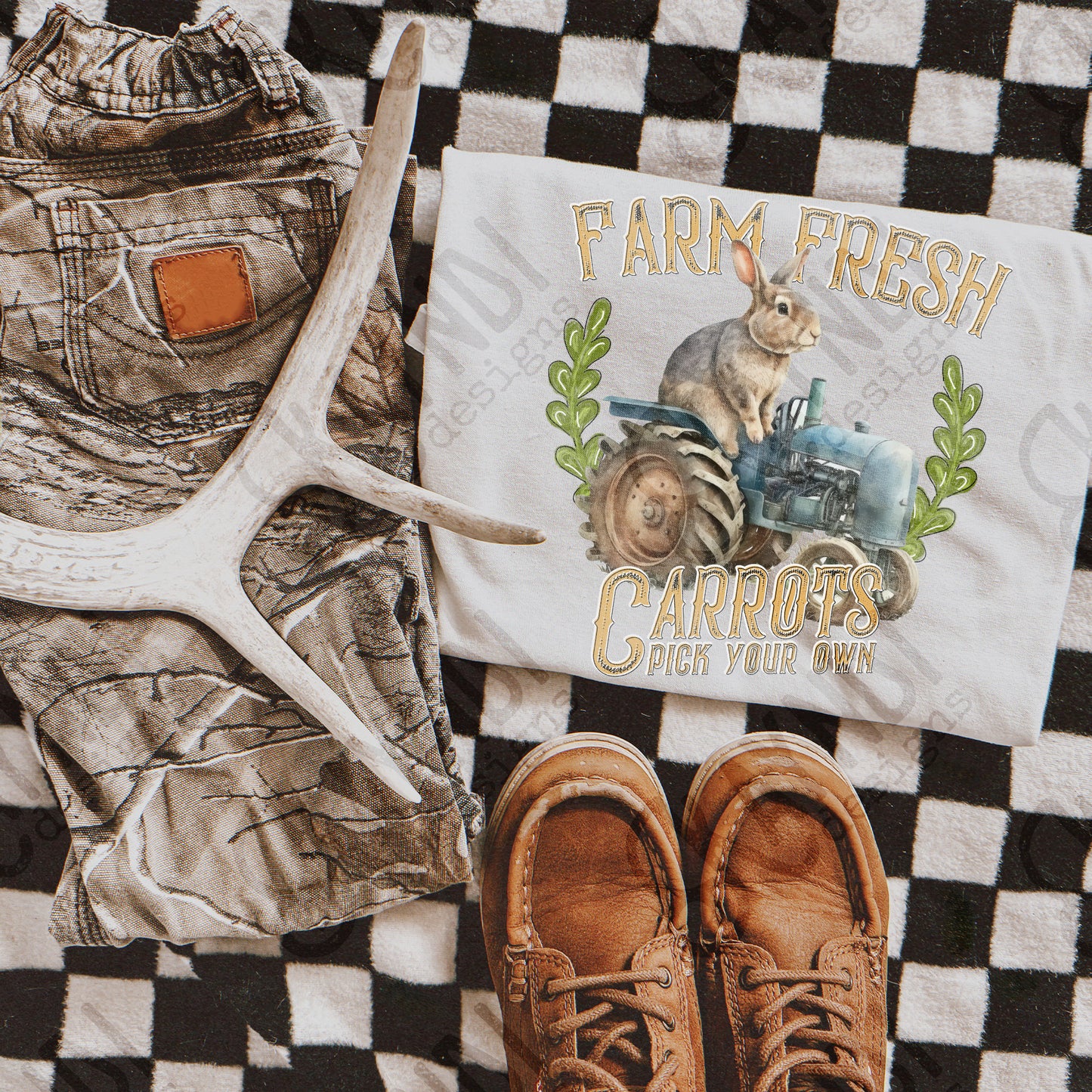 Farm Fresh Carrots Sublimation Design PNG Digital Download Printable Easter Tractor Boys