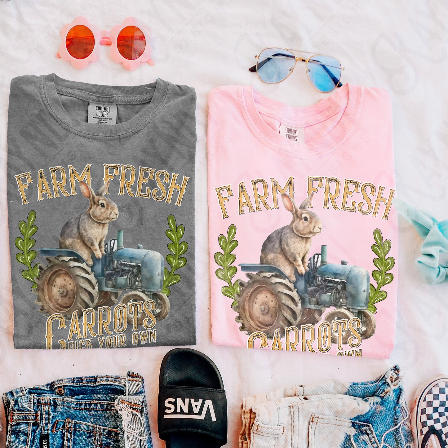 Farm Fresh Carrots Sublimation Design PNG Digital Download Printable Easter Tractor Boys