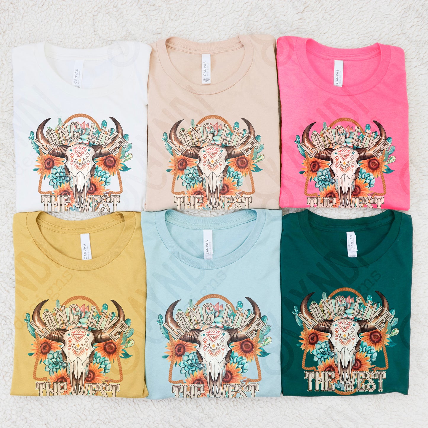 Long Live the West Sublimation Design PNG Digital Download Printable Western Girly Cowgirl Skull