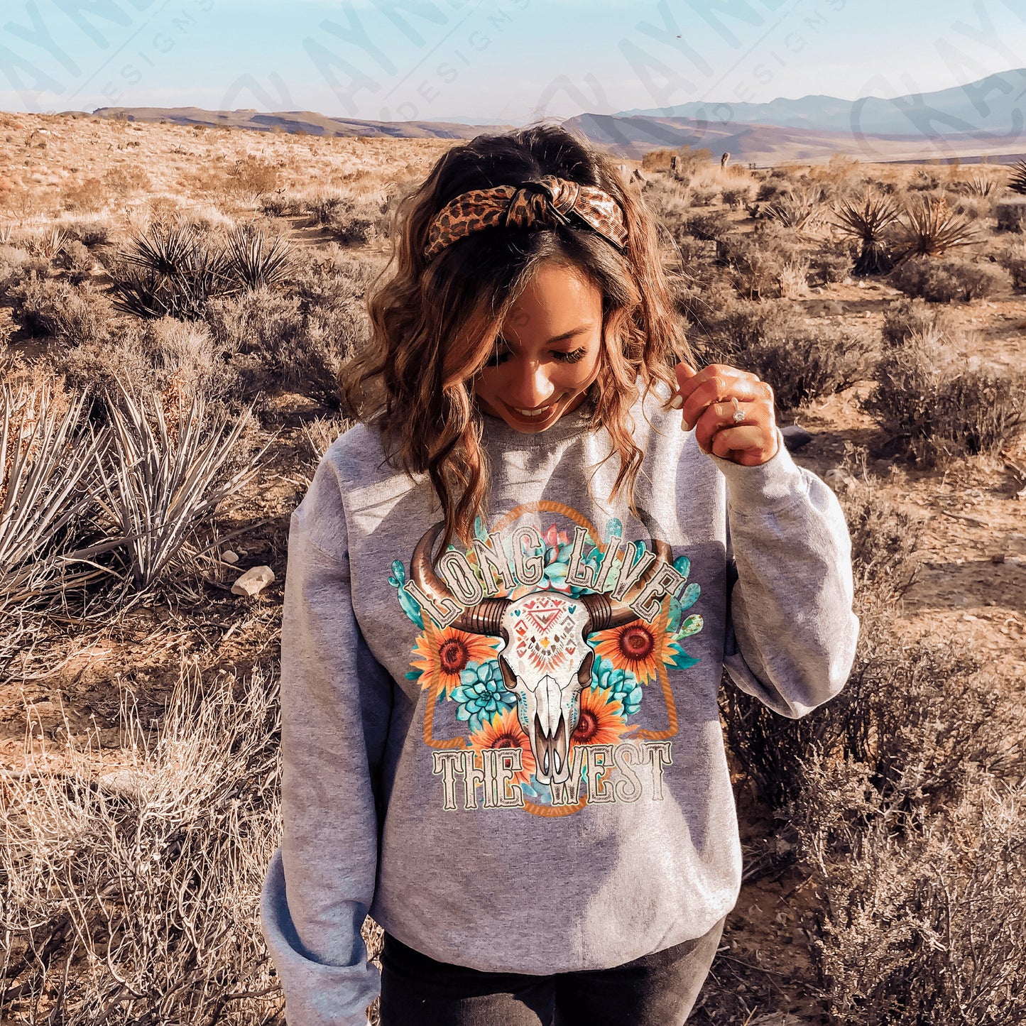 Long Live the West Sublimation Design PNG Digital Download Printable Western Girly Cowgirl Skull