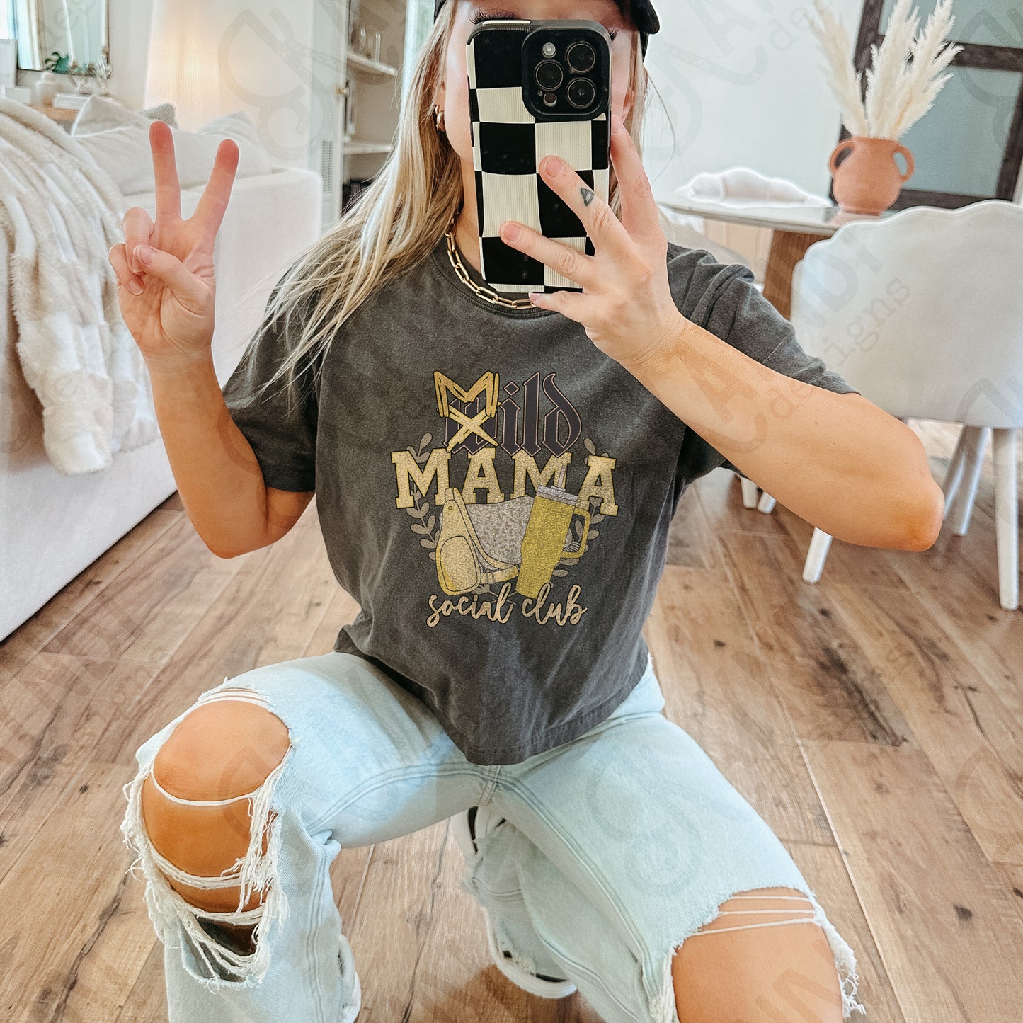 Mild Mama Social Club Yellow Sublimation Design PNG Digital Download Printable cheetah purse tumbler preppy