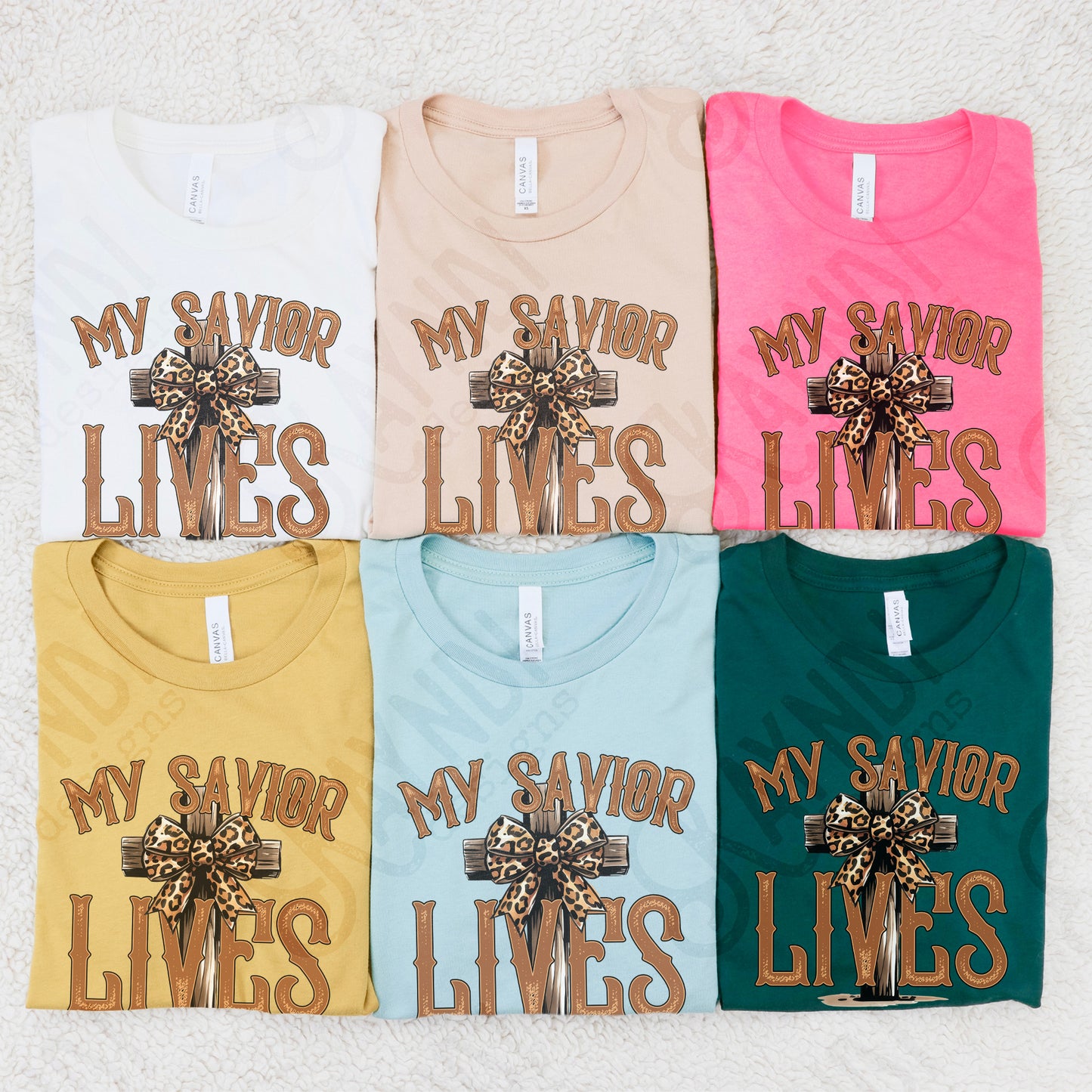 My Savior Lives Sublimation Design PNG Digital Download Printable Faith Cross Cheetah