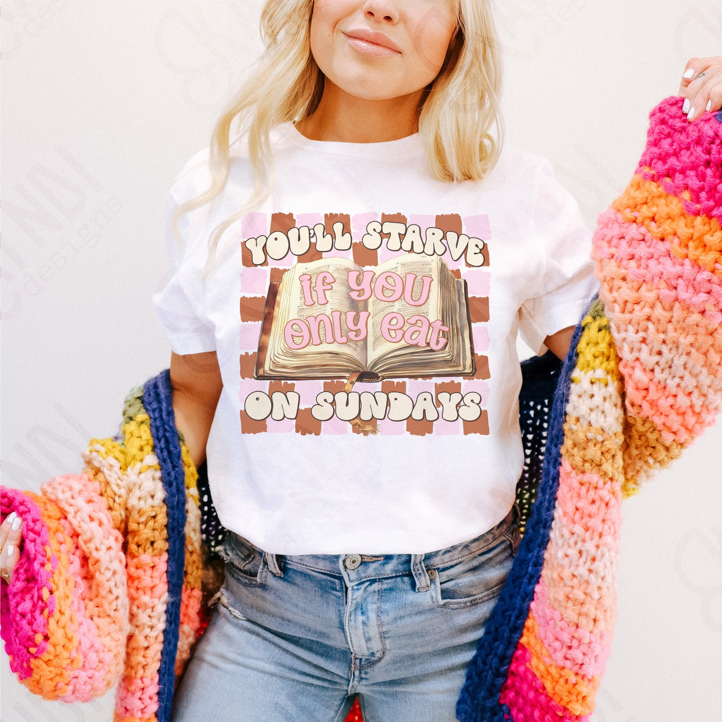 You'll Starve Sublimation Design PNG Digital Download Printable Faith Bible Checkered