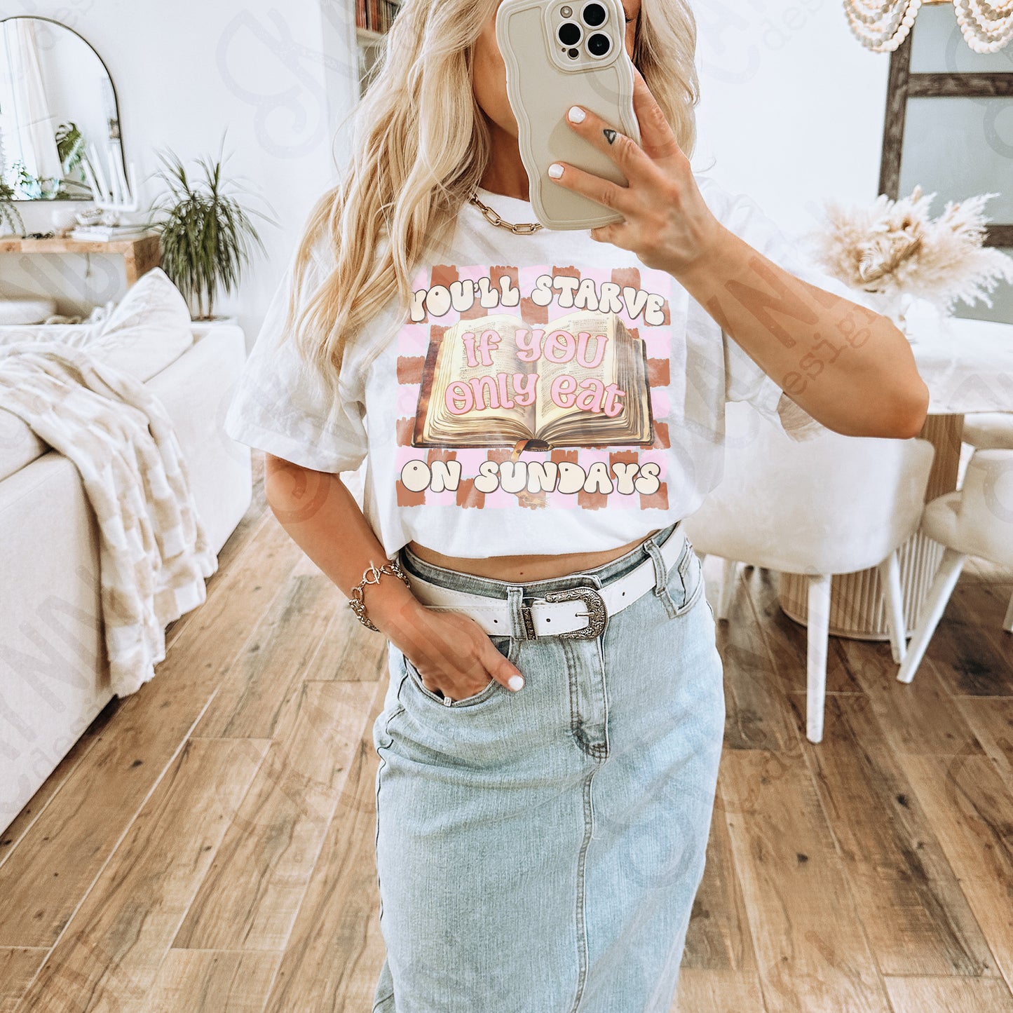 You'll Starve Sublimation Design PNG Digital Download Printable Faith Bible Checkered