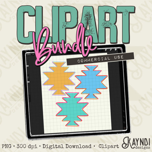 Hand Drawn Aztec Tribe Shapes Clipart Element PNG Digital Downloads Elements Southwestern