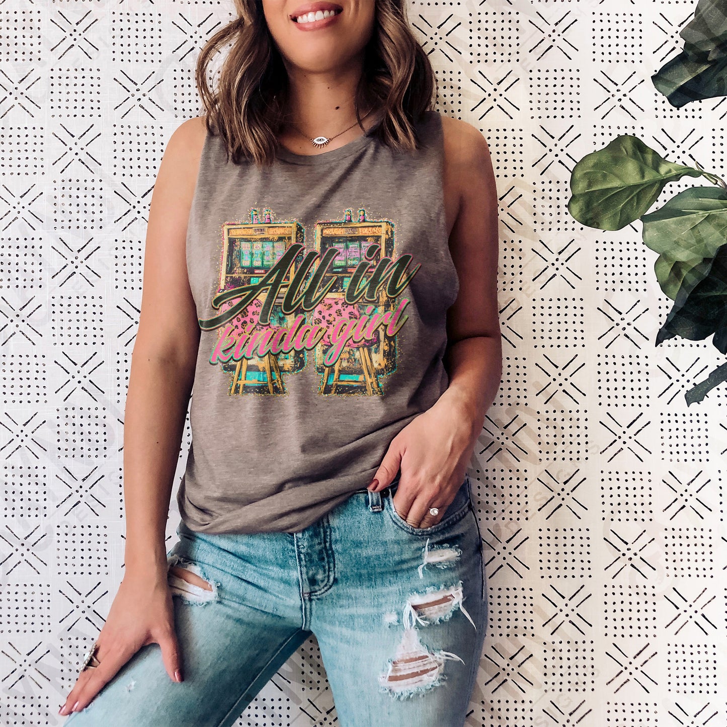 All In Kinda Girl Sublimation Design PNG Digital Download Printable Vegas Vintage Cheetah