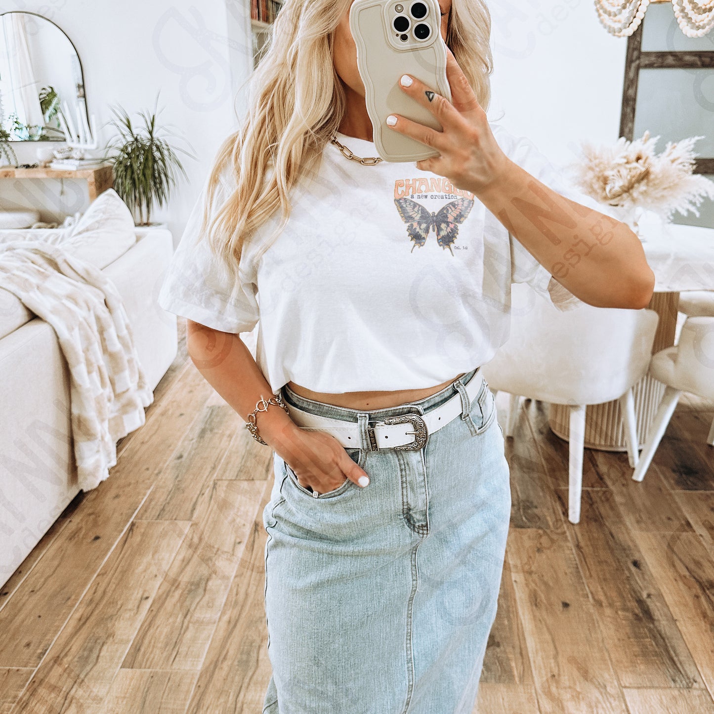 Changed Sublimation Design PNG Digital Download Printable Butterfly Faith Bible Verse